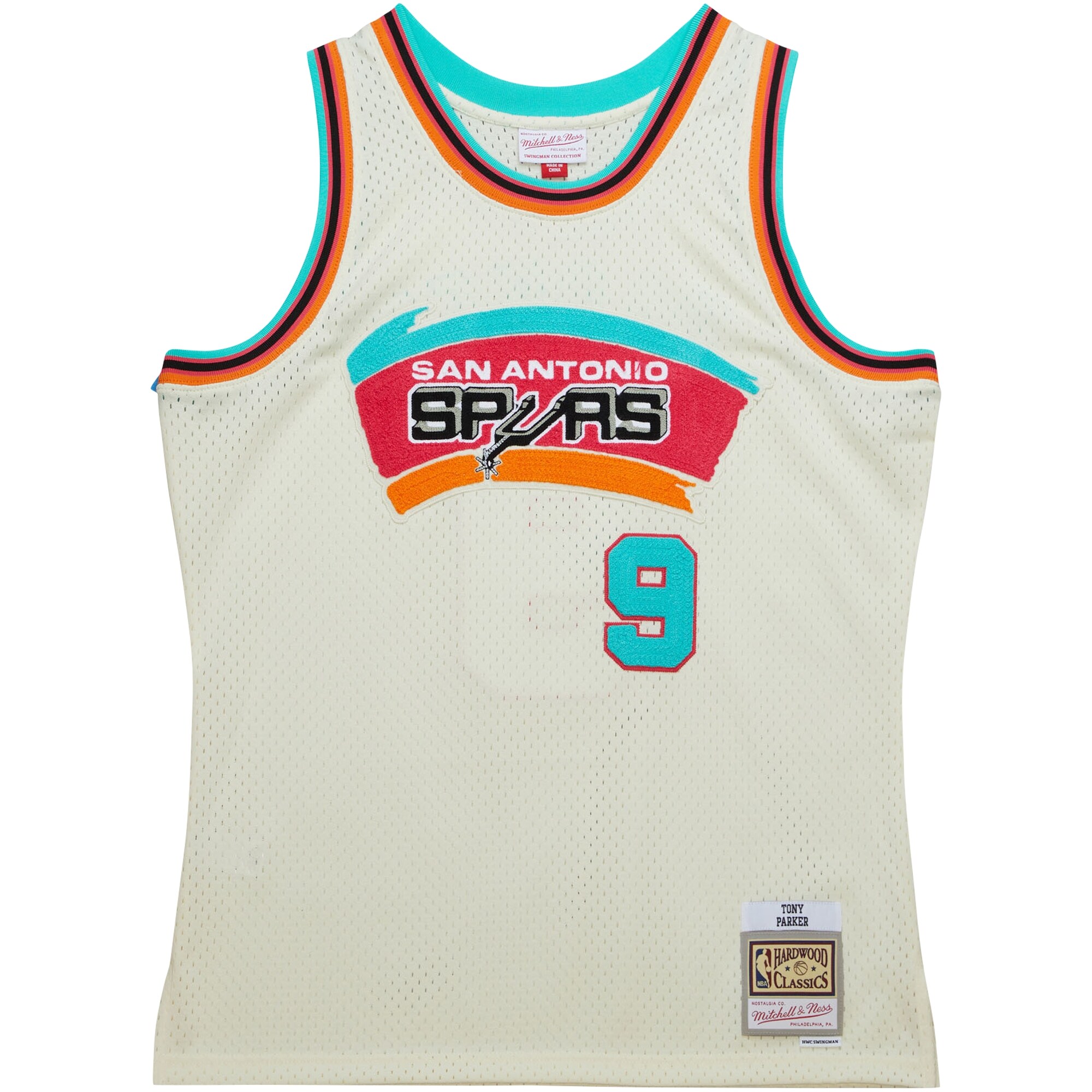 Tony Parker San Antonio Spurs Mitchell & Ness Chainstitch Swingman Jersey - Cream - vstockx