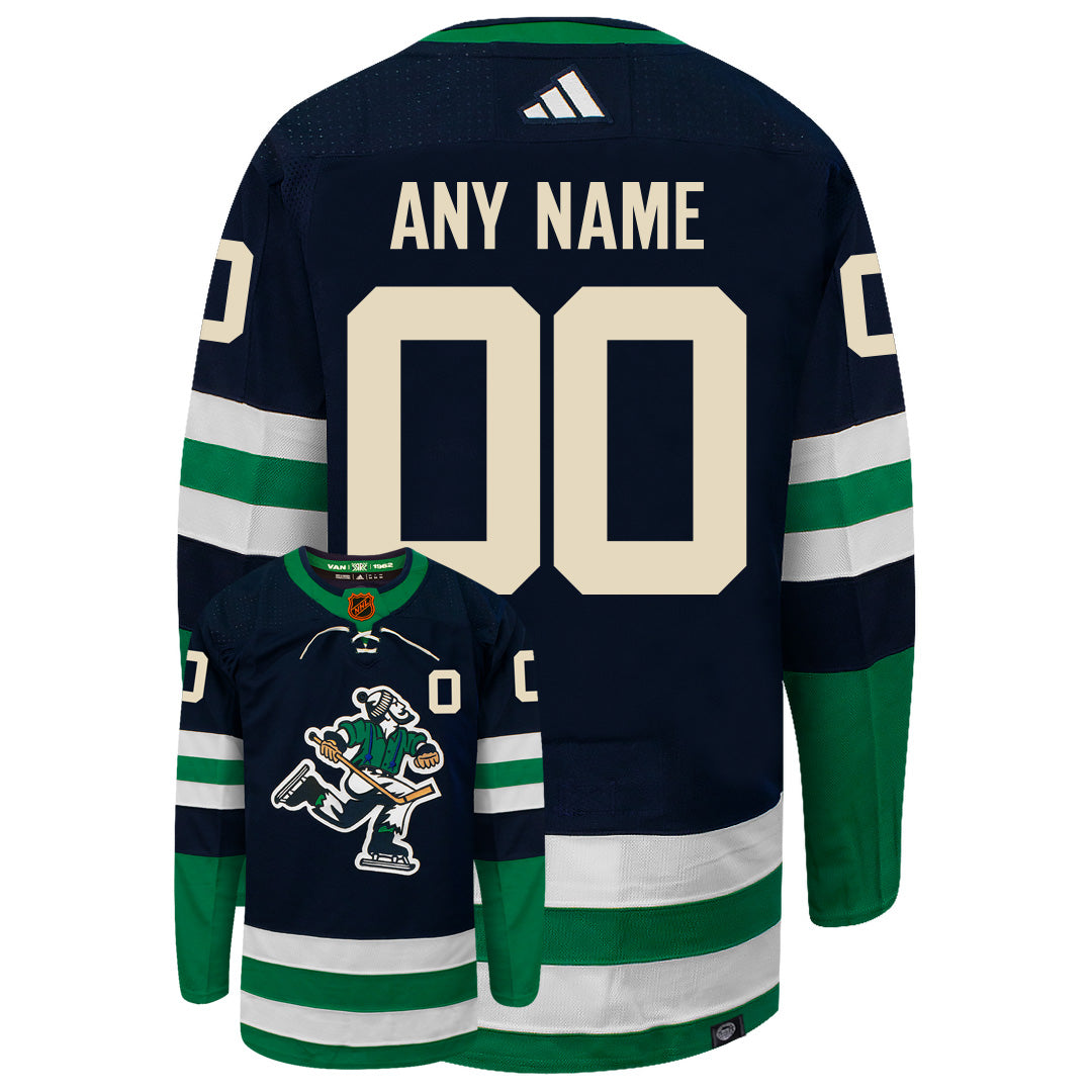 Customizable Vancouver Canucks Adidas 2022 Primegreen Reverse Retro Authentic NHL Hockey Jersey - vstockx