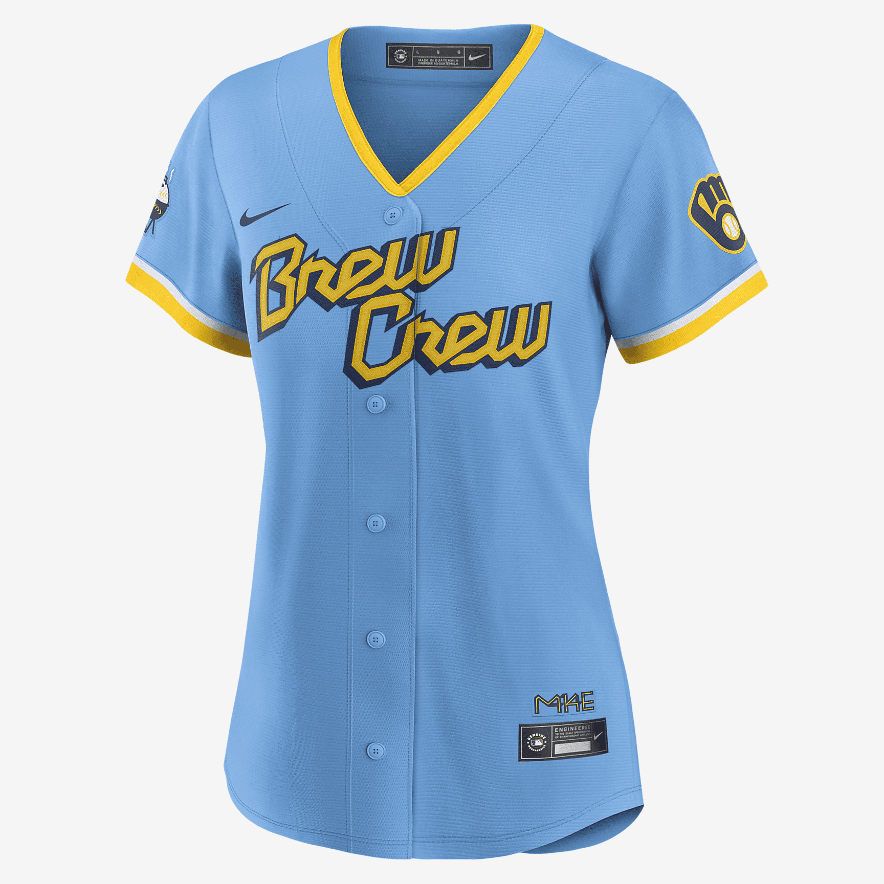 MLB Milwaukee Brewers City Connect Women's Replica Baseball Jersey - Powder Blue - vstockx