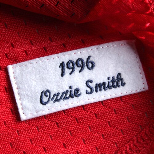 Ozzie Smith St. Louis Cardinals Mitchell & Ness Cooperstown Mesh Batting Practice Jersey - Red - vstockx