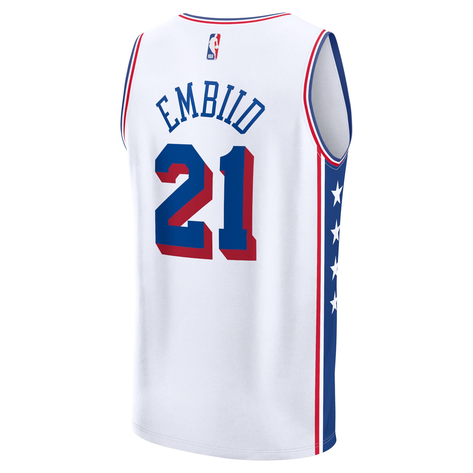 Joel Embiid Philadelphia 76ers Fanatics Branded 2023/24 Fast Break Replica Jersey - Association Edition - White - vstockx