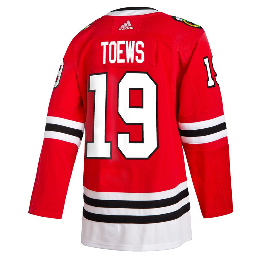 Men's Chicago Blackhawks Jonathan Toews adidas Red Home Authentic Player Jersey (updated collar) - vstockx