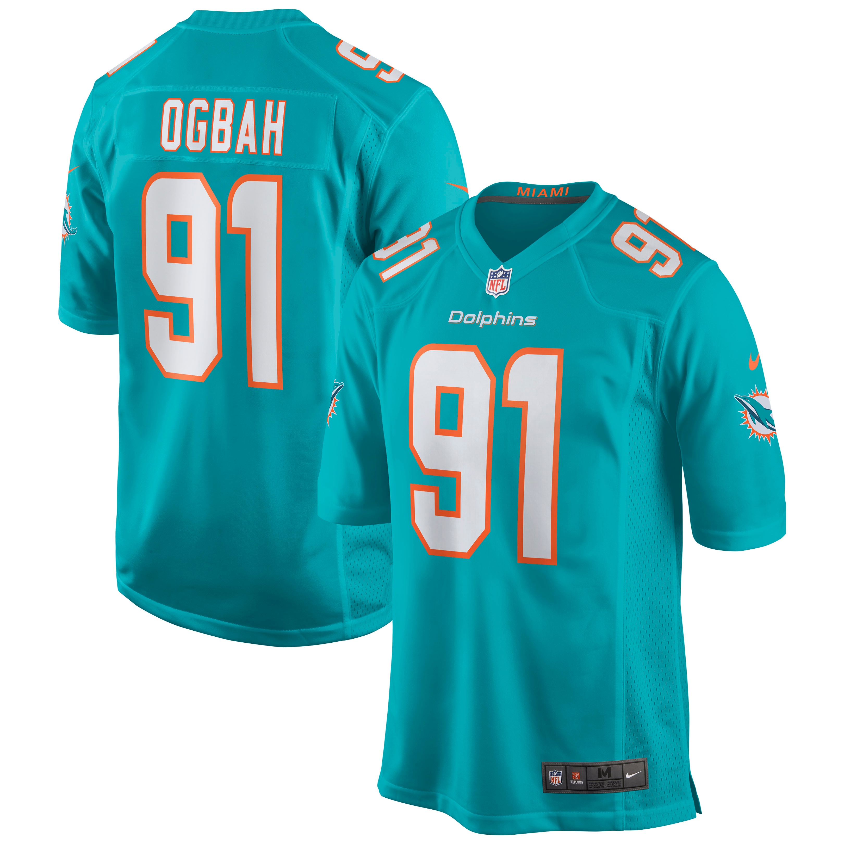 Emmanuel Ogbah Miami Dolphins Nike Game Jersey - Aqua - vstockx