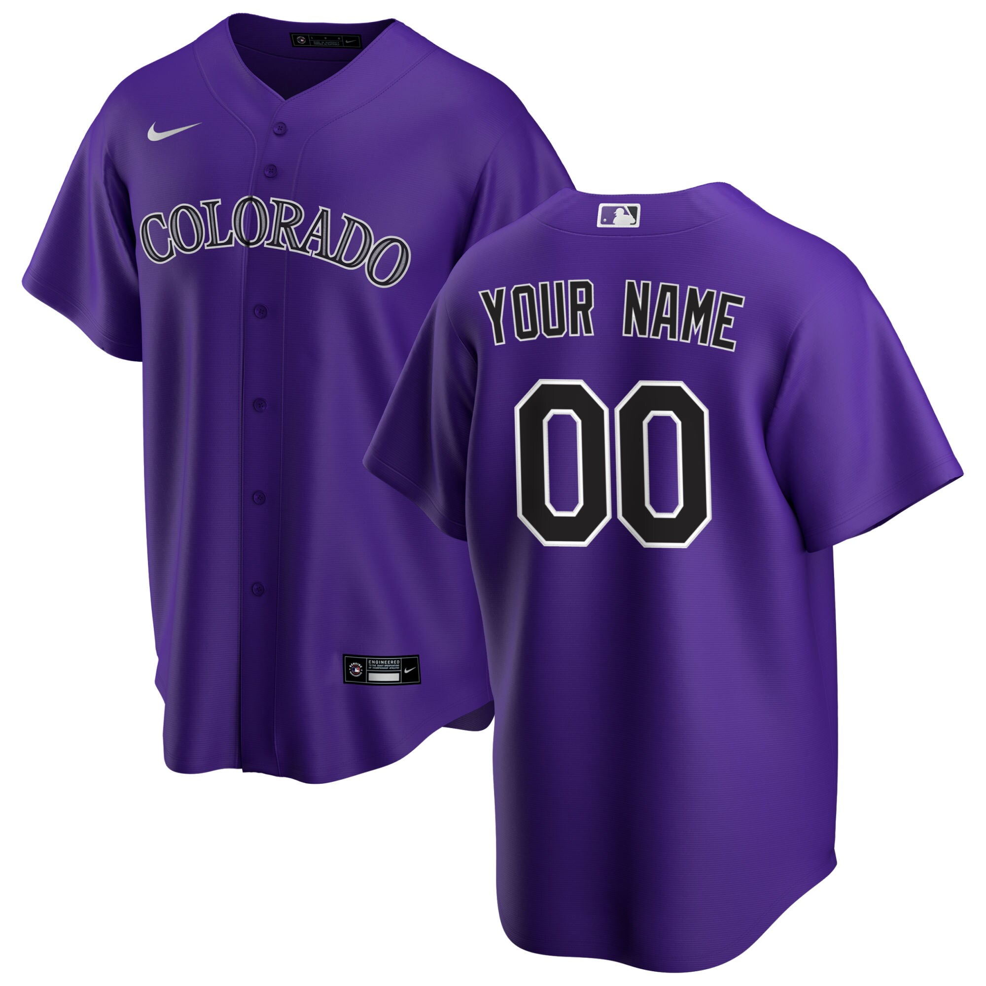 Colorado Rockies Nike Alternate Replica Custom Jersey - Purple - vstockx