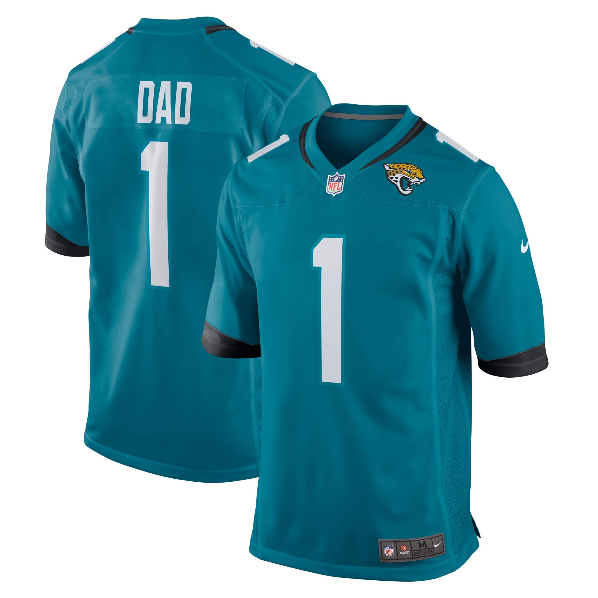 Number 1 Dad Jacksonville Jaguars Nike Game Jersey - Teal - vstockx