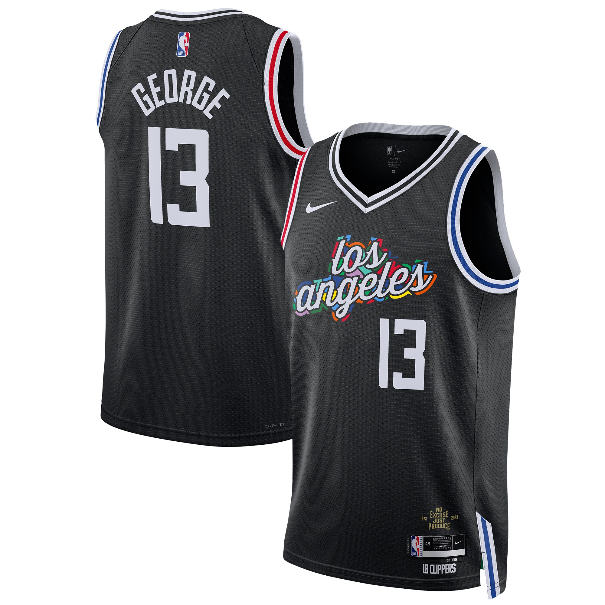 Paul George LA Clippers Nike Unisex 2022/23 Swingman Jersey - City Edition - Black - vstockx