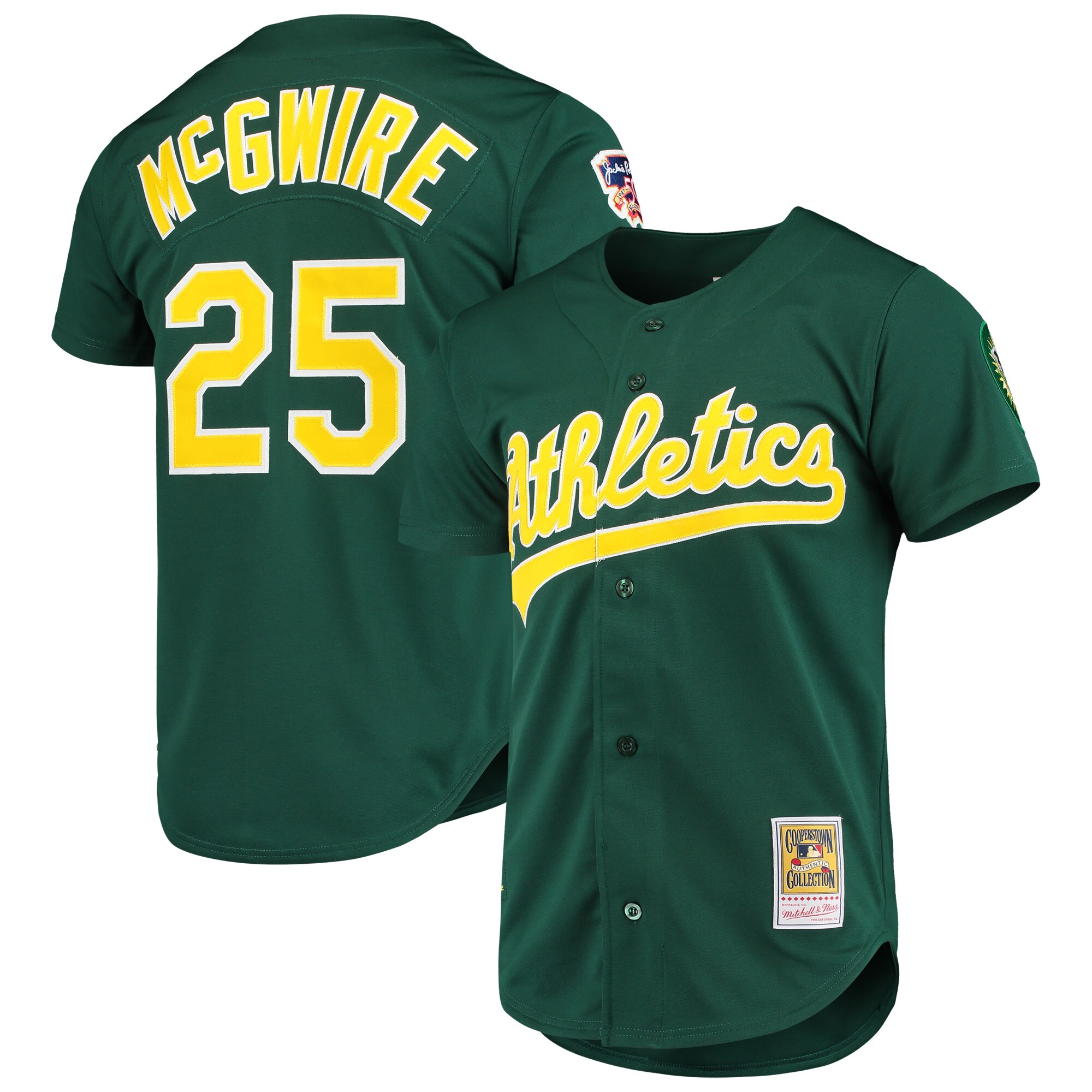 Mark McGwire Oakland Athletics Mitchell & Ness 1997 Cooperstown Collection Authentic Jersey - Green - vstockx