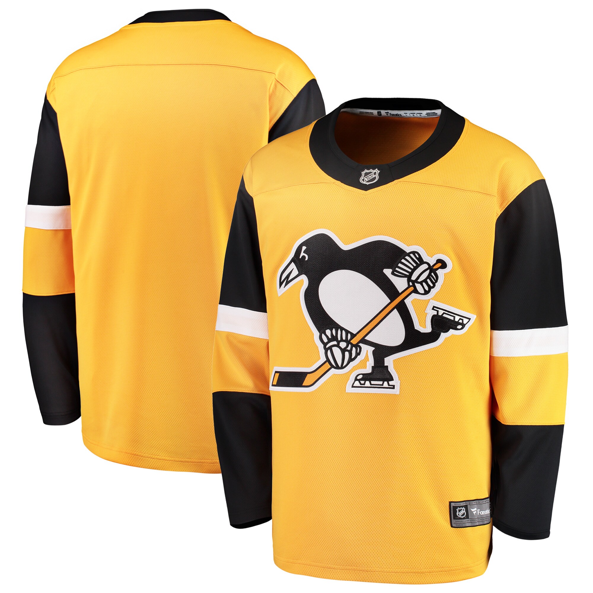 Pittsburgh Penguins Fanatics Branded Youth Alternate Breakaway Jersey - Gold - vstockx