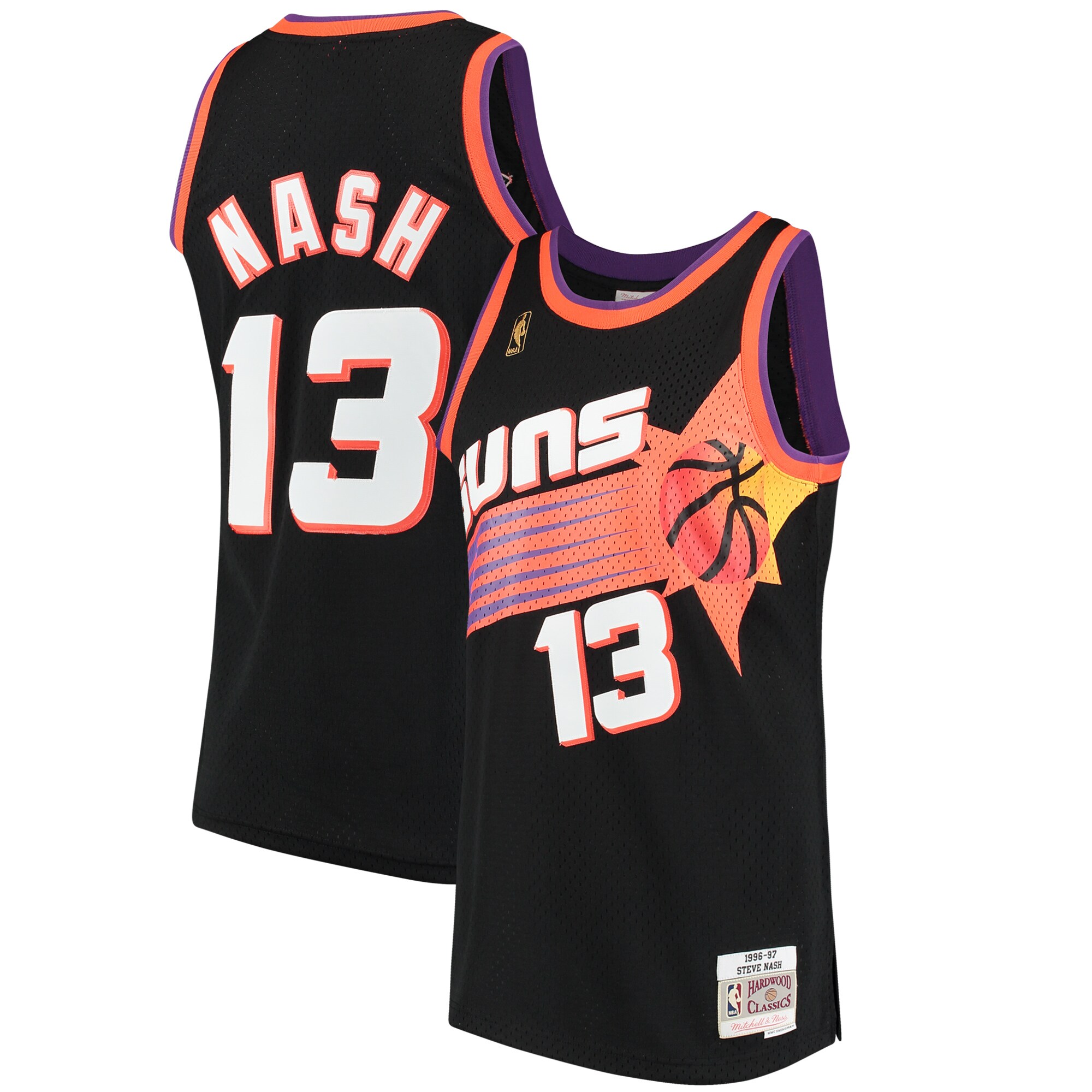 Steve Nash Phoenix Suns Mitchell & Ness Hardwood Classics Swingman Jersey - Black - vstockx