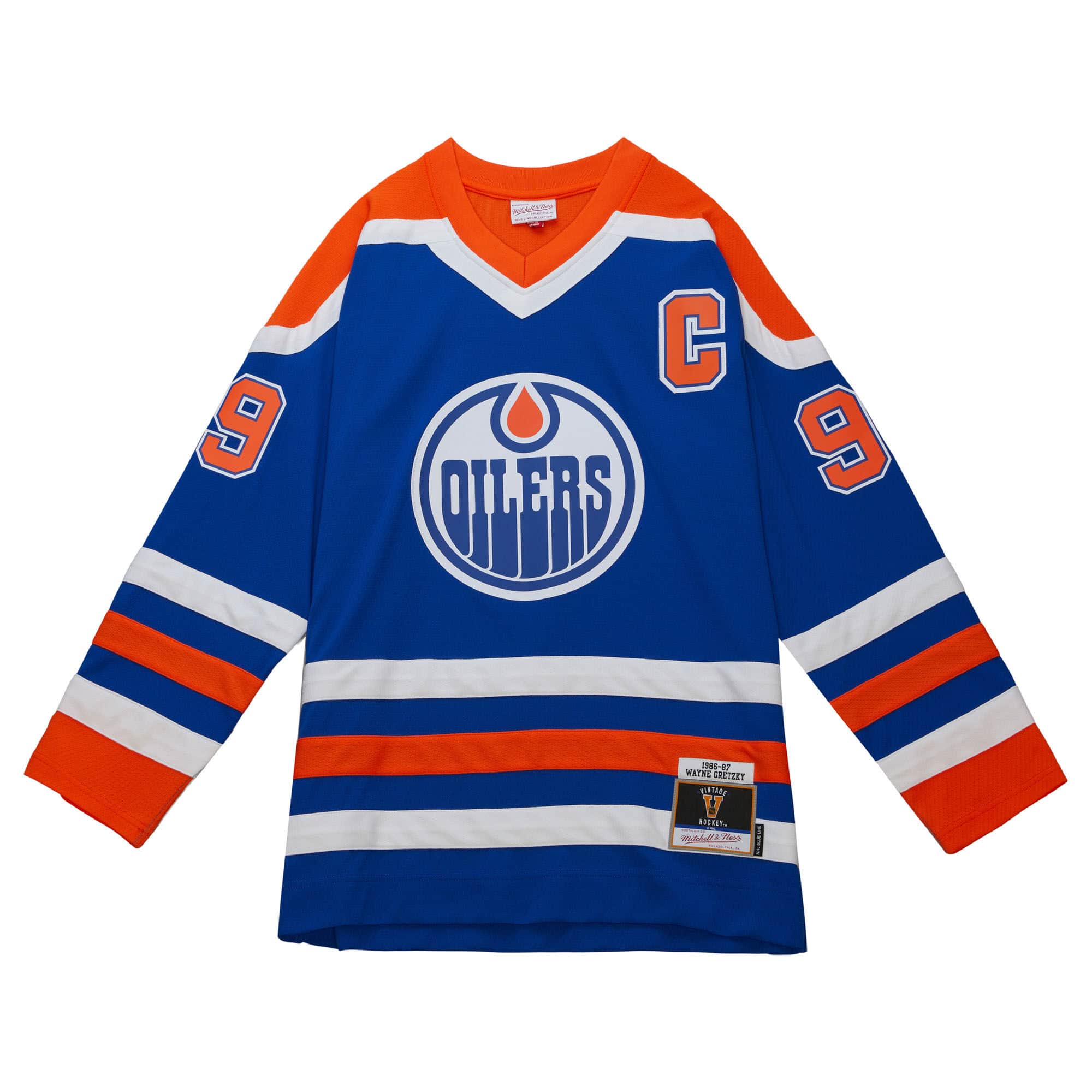 Blue Line Wayne Gretzky Edmonton Oilers 1986 Jersey - vstockx