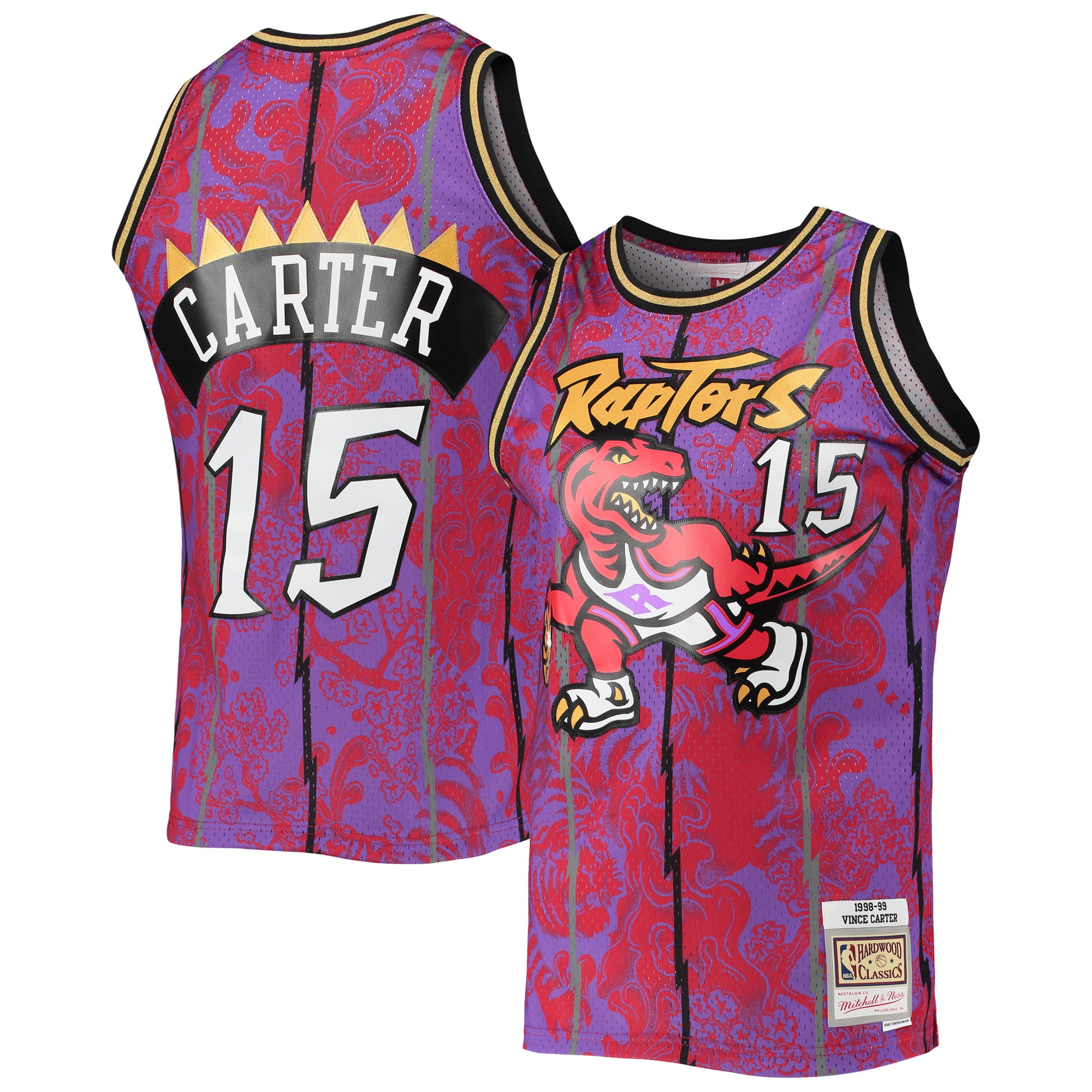 Vince Carter Toronto Raptors Mitchell & Ness Hardwood Classics 1998-99 Lunar New Year Swingman Jersey - Purple - vstockx