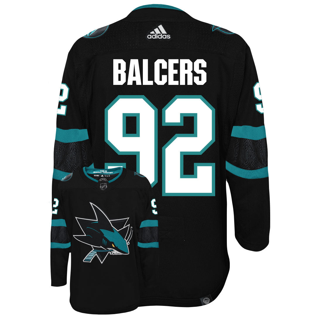 Rudolfs Balcers San Jose Sharks Adidas Primegreen Authentic NHL Hockey Jersey - vstockx
