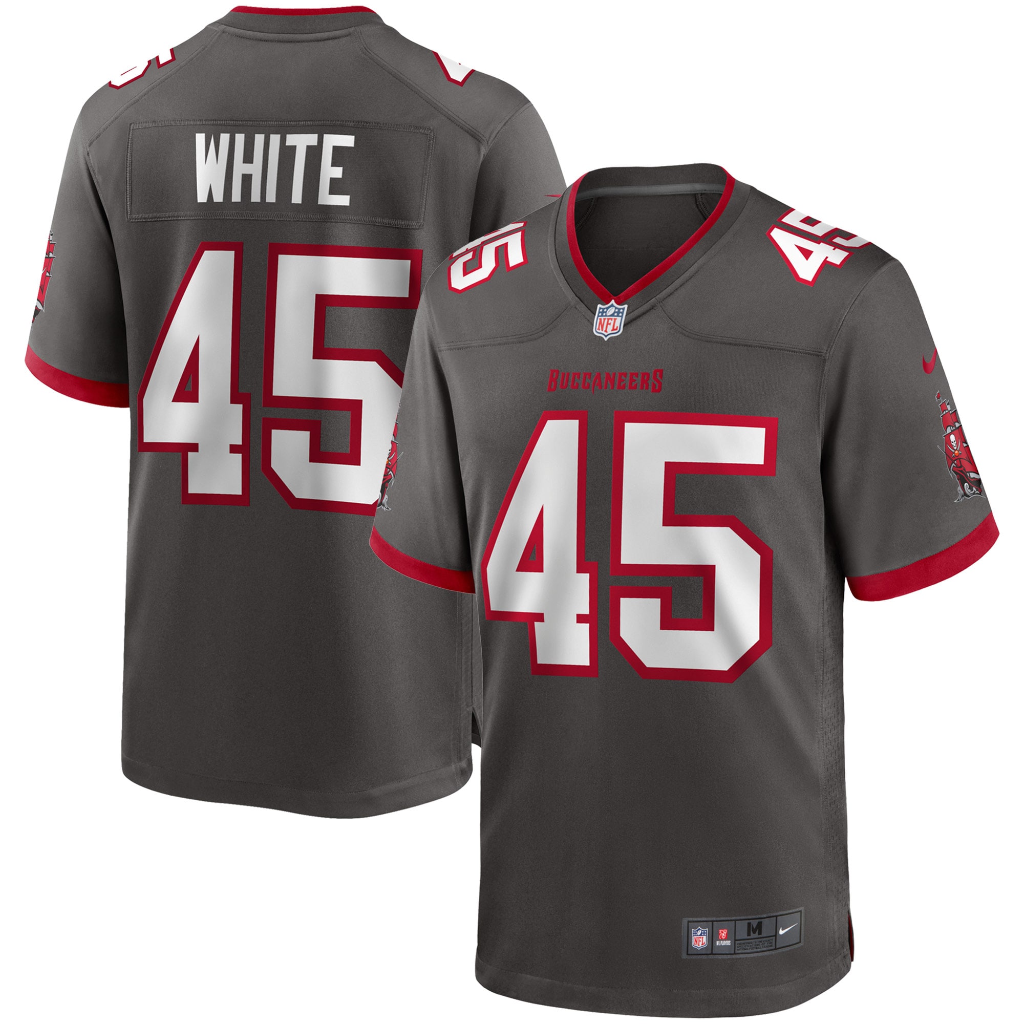 Devin White Tampa Bay Buccaneers Nike Game Jersey - Pewter - vstockx