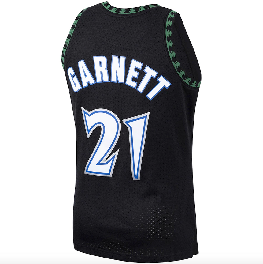 Men's Minnesota Timberwolves Kevin Garnett Mitchell & Ness Black 1997-98 Hardwood Classics Swingman Player Jersey - vstockx
