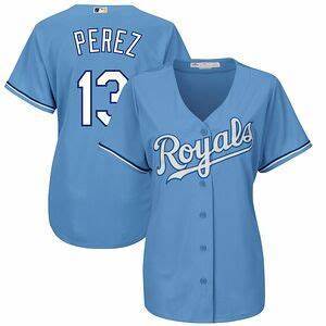 Womens Kansas City Royals Salvador Perez Cool Base Replica Jersey Light Blue - vstockx