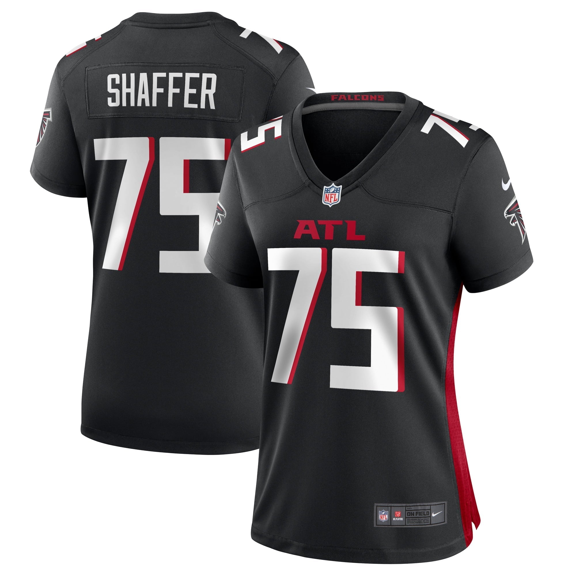 Women's Nike Justin Shaffer Black Atlanta Falcons Player Game Jersey - vstockx