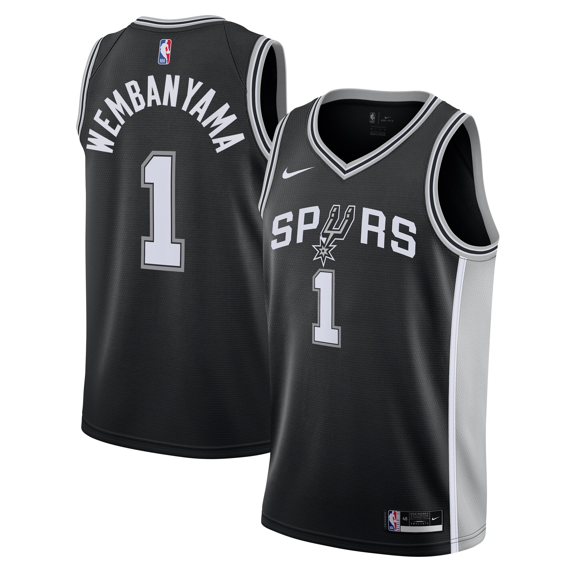 Victor Wembanyama San Antonio Spurs Nike Youth Swingman Jersey - Icon Edition - Black - vstockx