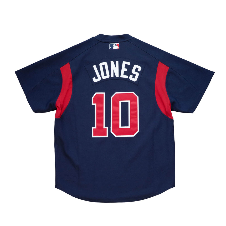 Men's Atlanta Braves Chipper Jones 2003 Mitchell & Ness Navy Cooperstown Batting Practice Jersey - vstockx