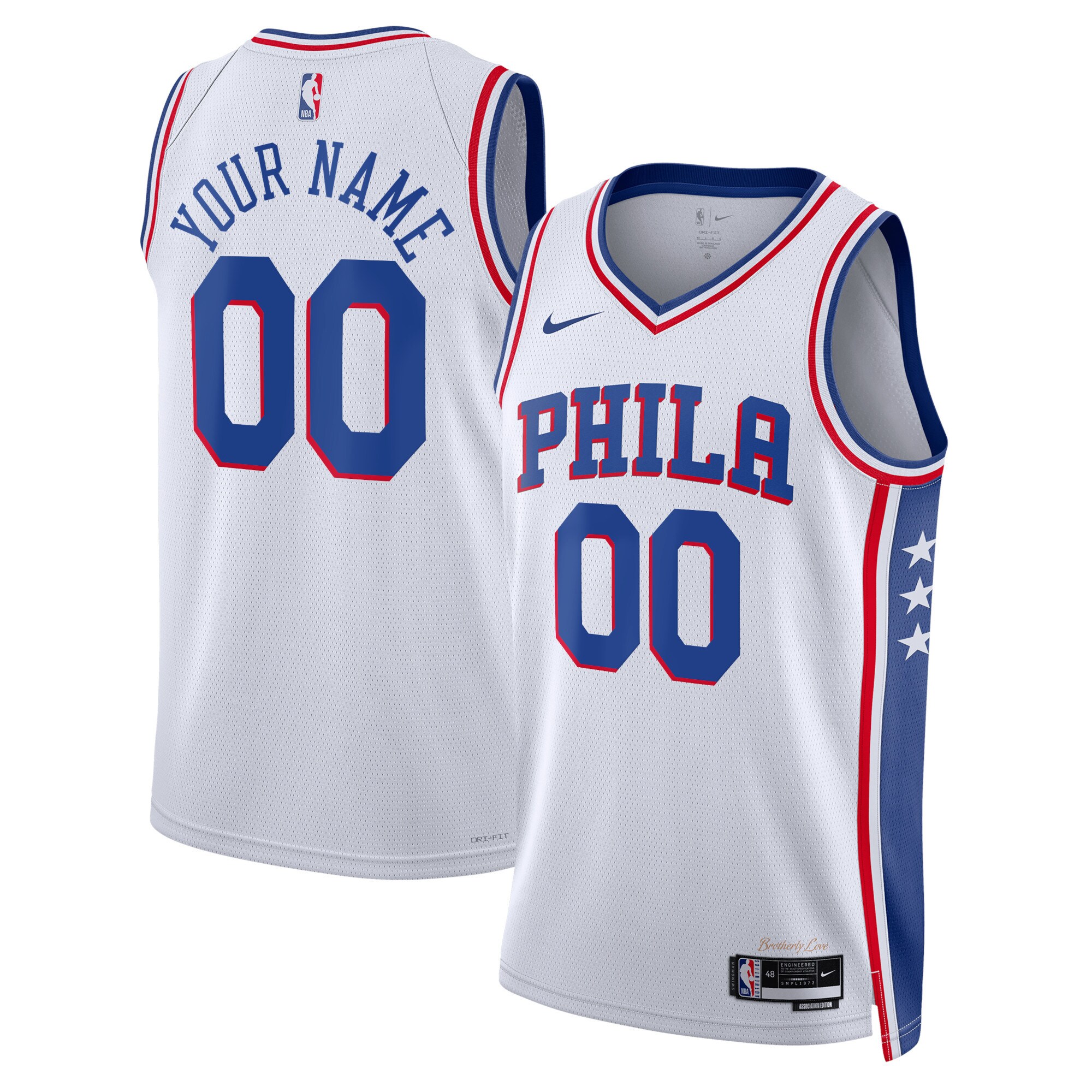 Philadelphia 76ers Nike Unisex 2022/23 Swingman Custom Jersey White - Association Edition - vstockx