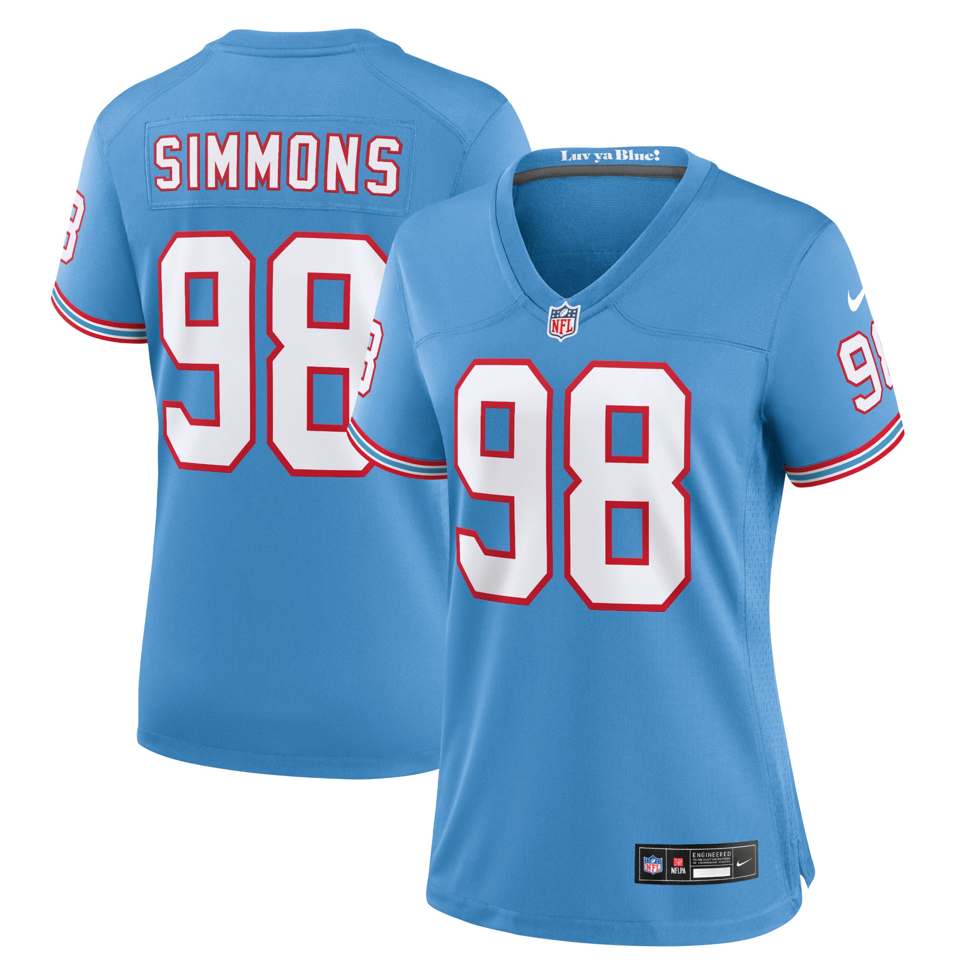 Jeffery Simmons Tennessee Titans Nike Women's Player Jersey - Light Blue - vstockx
