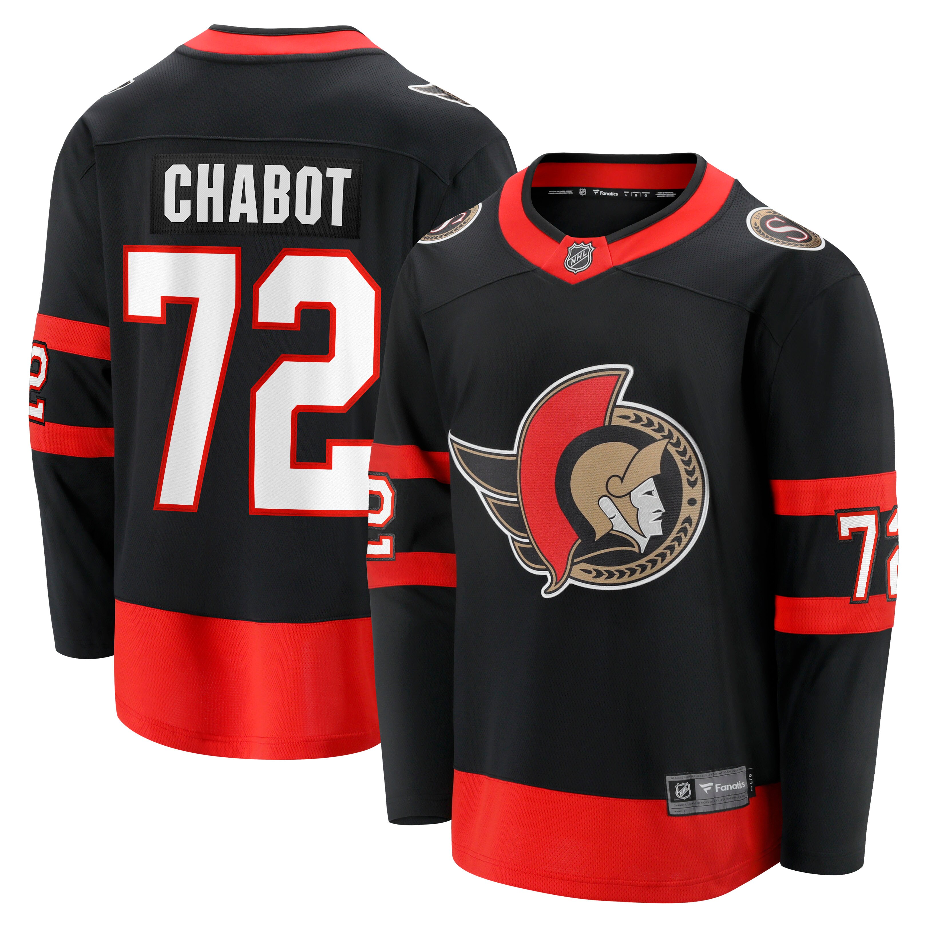 Thomas Chabot Ottawa Senators Fanatics Branded Home Breakaway Jersey - Black - vstockx