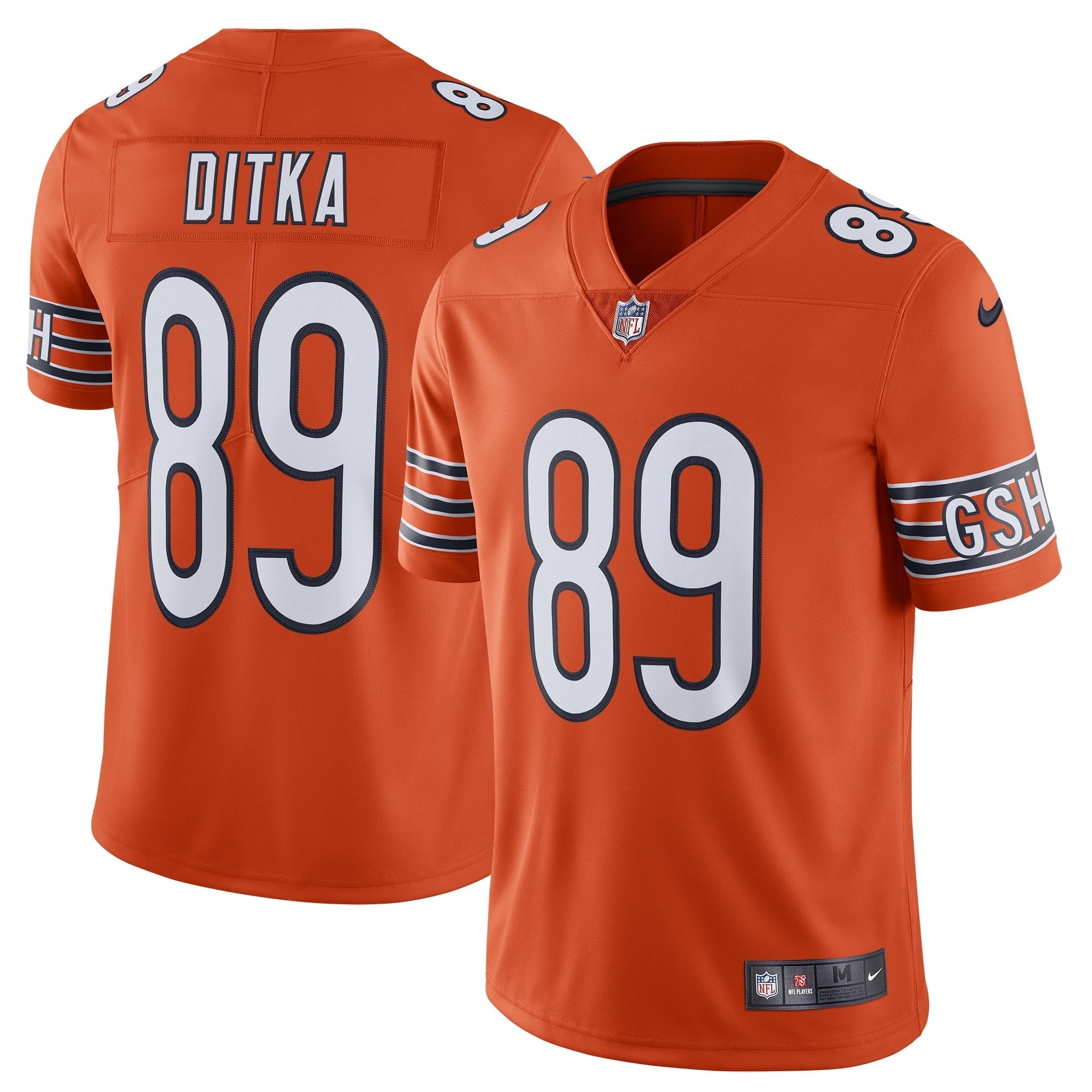 Men's Nike Mike Ditka Orange Chicago Bears Alternate Vapor Untouchable Limited Retired Player Jersey - vstockx