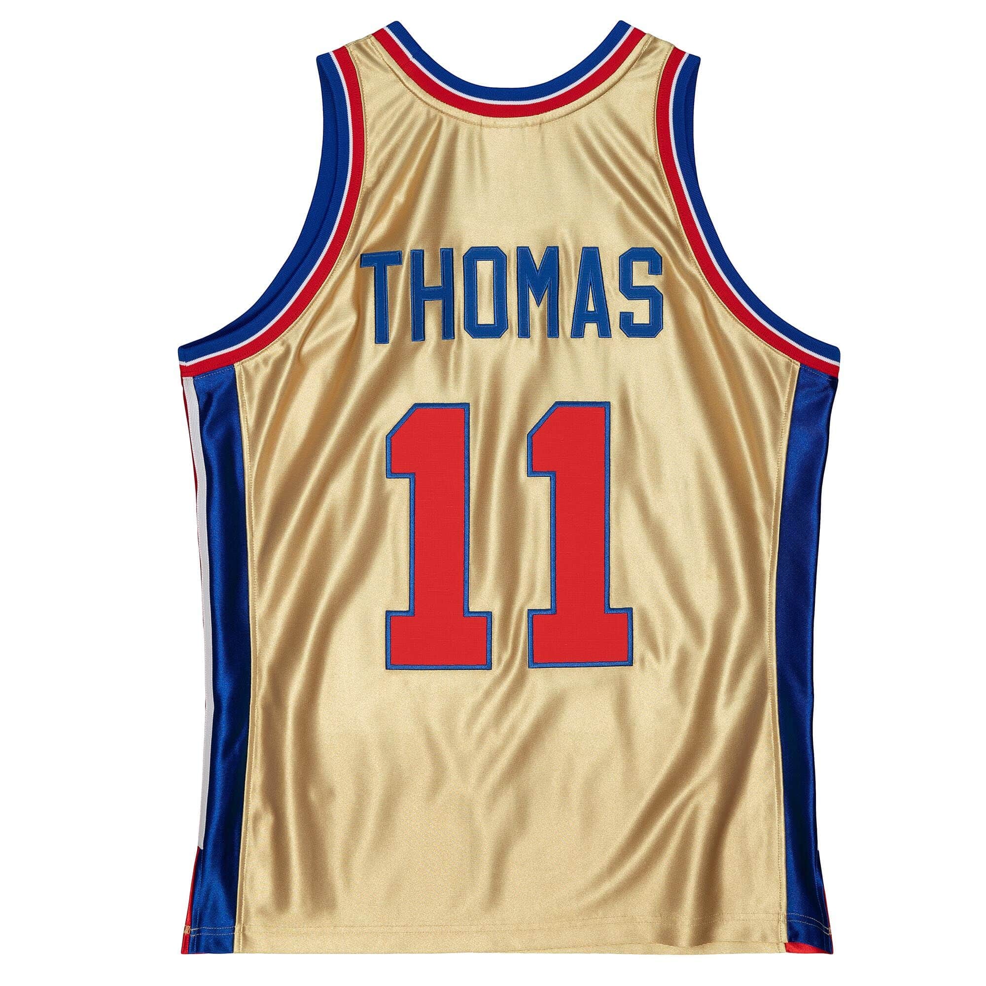 75th Anniversary Gold Swingman Isiah Thomas Detroit Pistons 1982-83 Jersey - vstockx