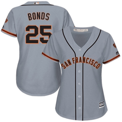 Women's San Francisco Giants Barry Bonds Replica Road Jersey - Gray - vstockx