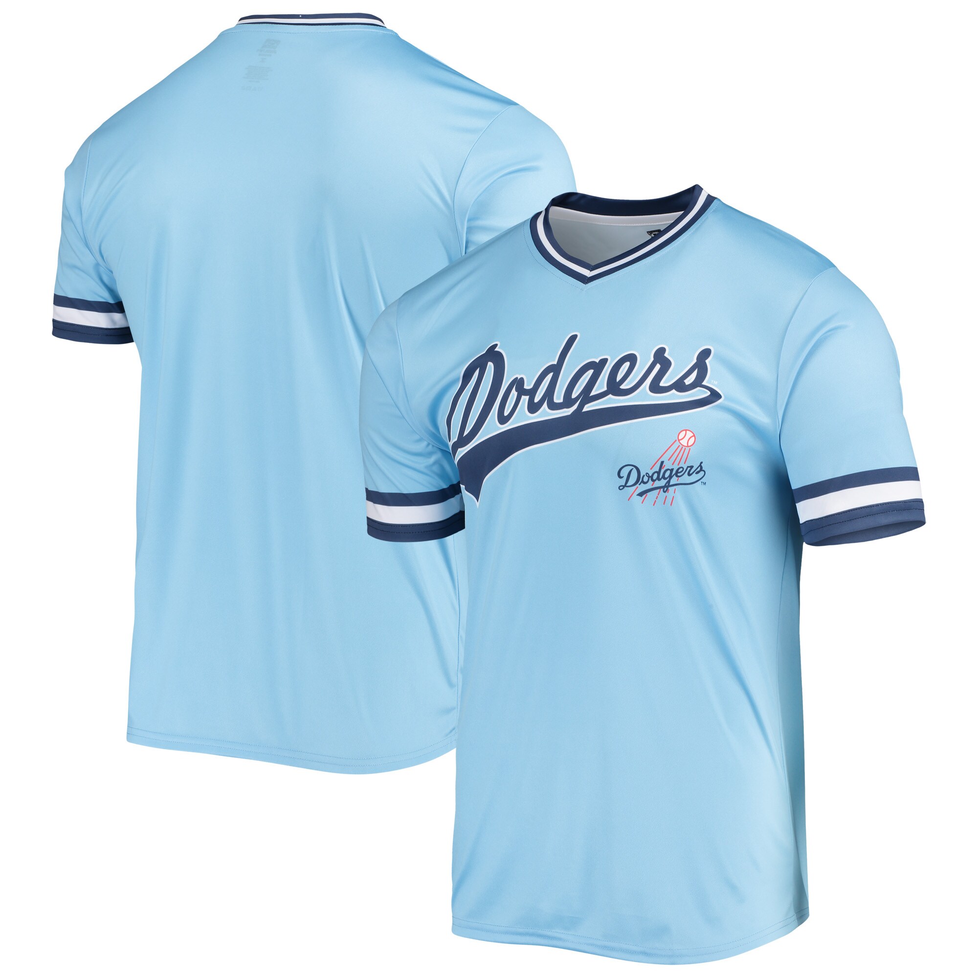 Los Angeles Dodgers Stitches Cooperstown Collection V-Neck Team Color Jersey - Blue/Royal - vstockx