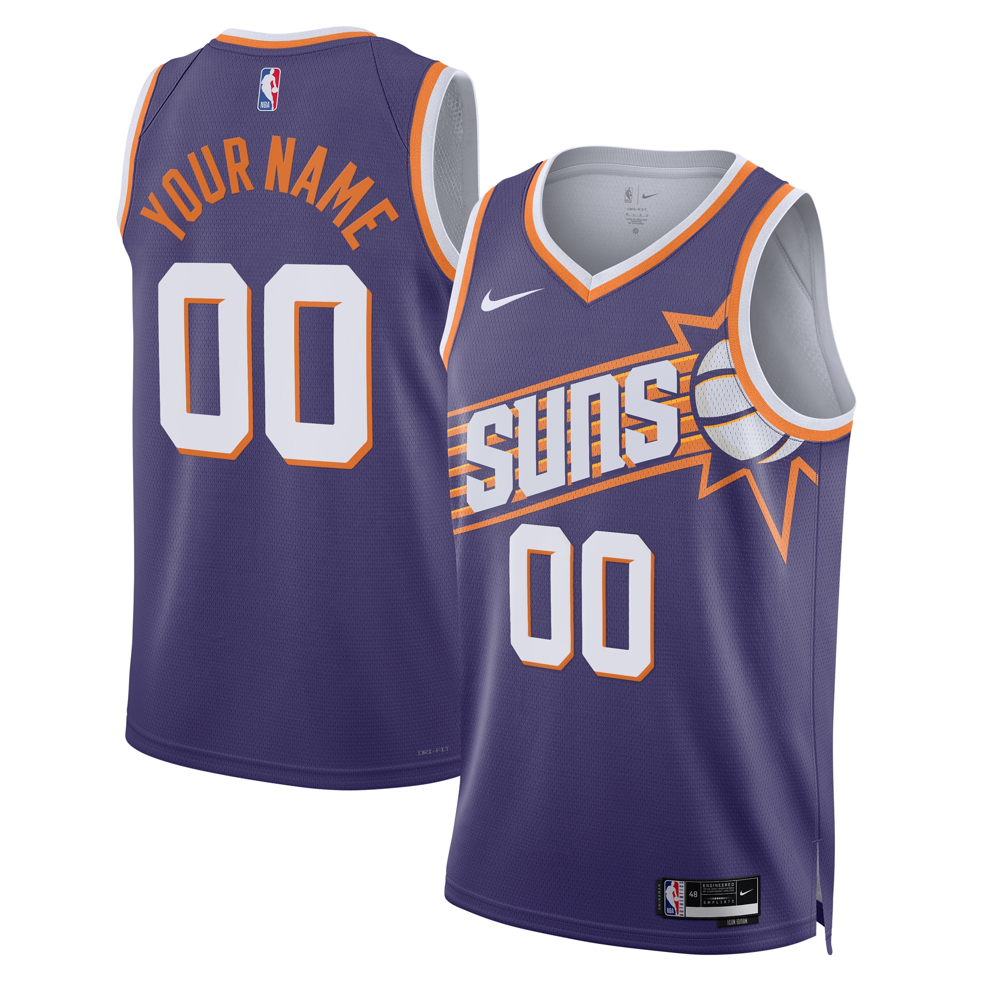 Phoenix Suns Nike Unisex Swingman Custom Jersey - Purple - Icon Edition - vstockx