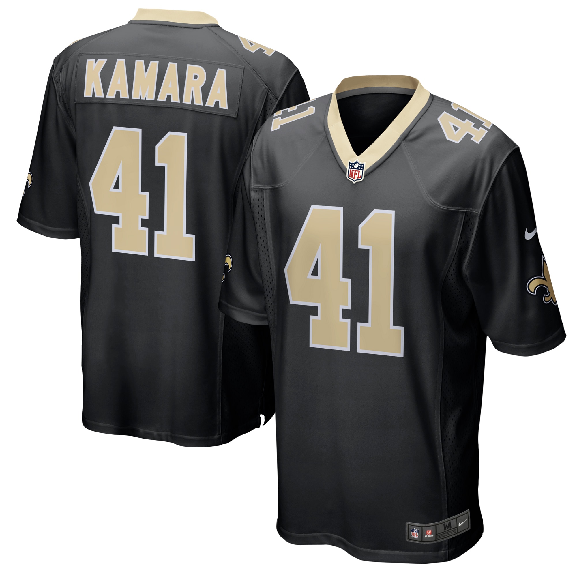 Alvin Kamara New Orleans Saints Nike Game Player Jersey - Black - vstockx