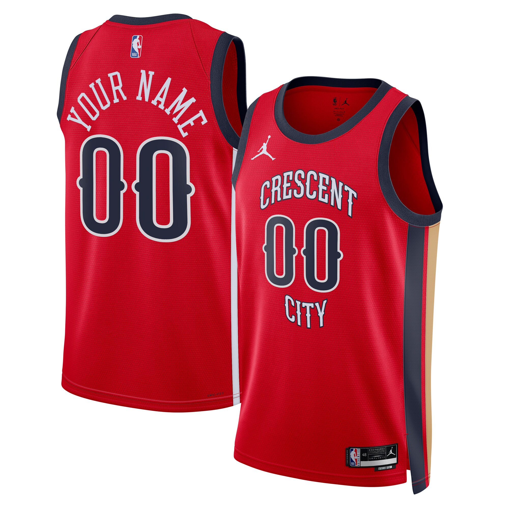 New Orleans Pelicans Jordans Brand Unisex Swingman Custom Jersey - Red - Statement Edition - vstockx