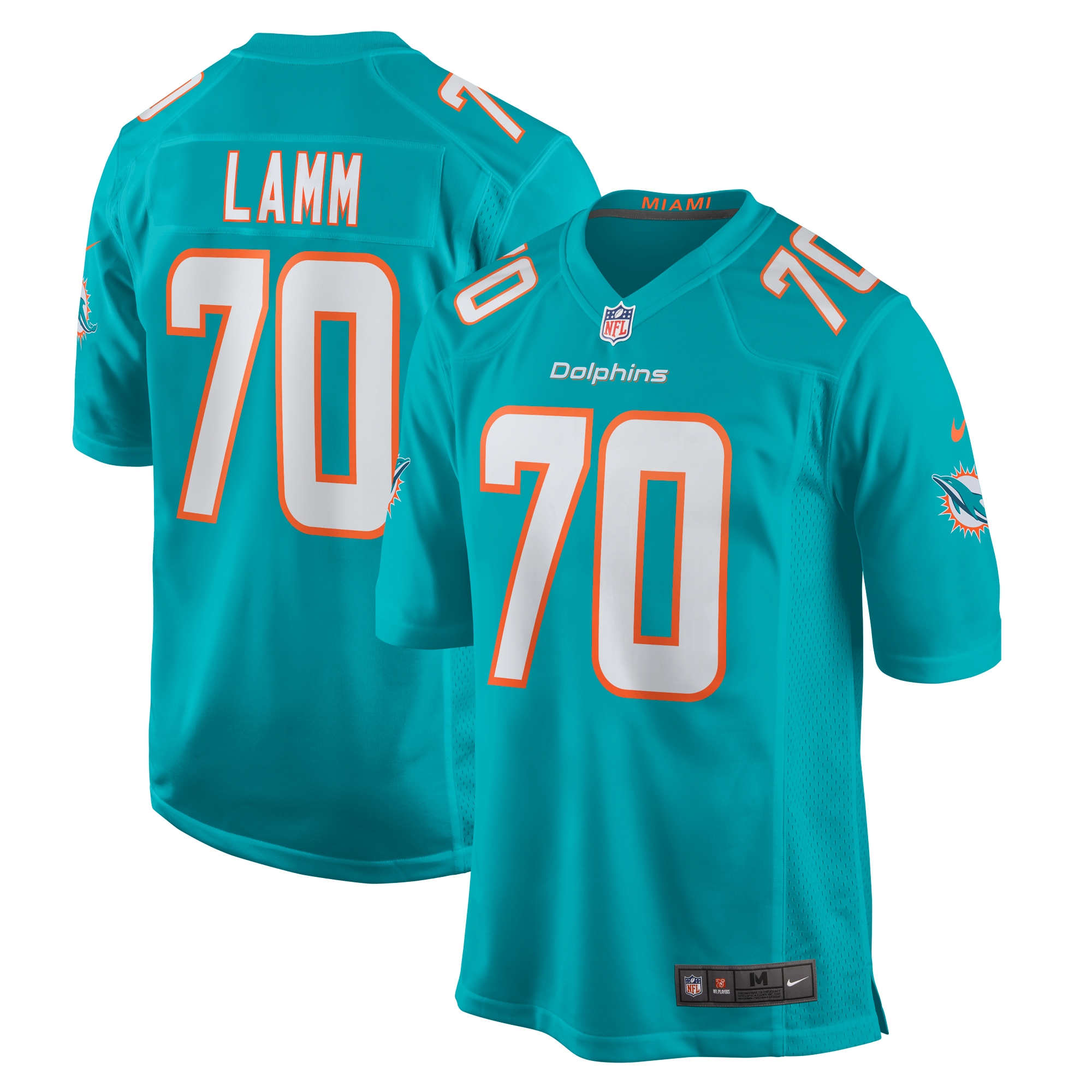 Kendall Lamm Miami Dolphins Nike Home Game Player Jersey - Aqua - vstockx