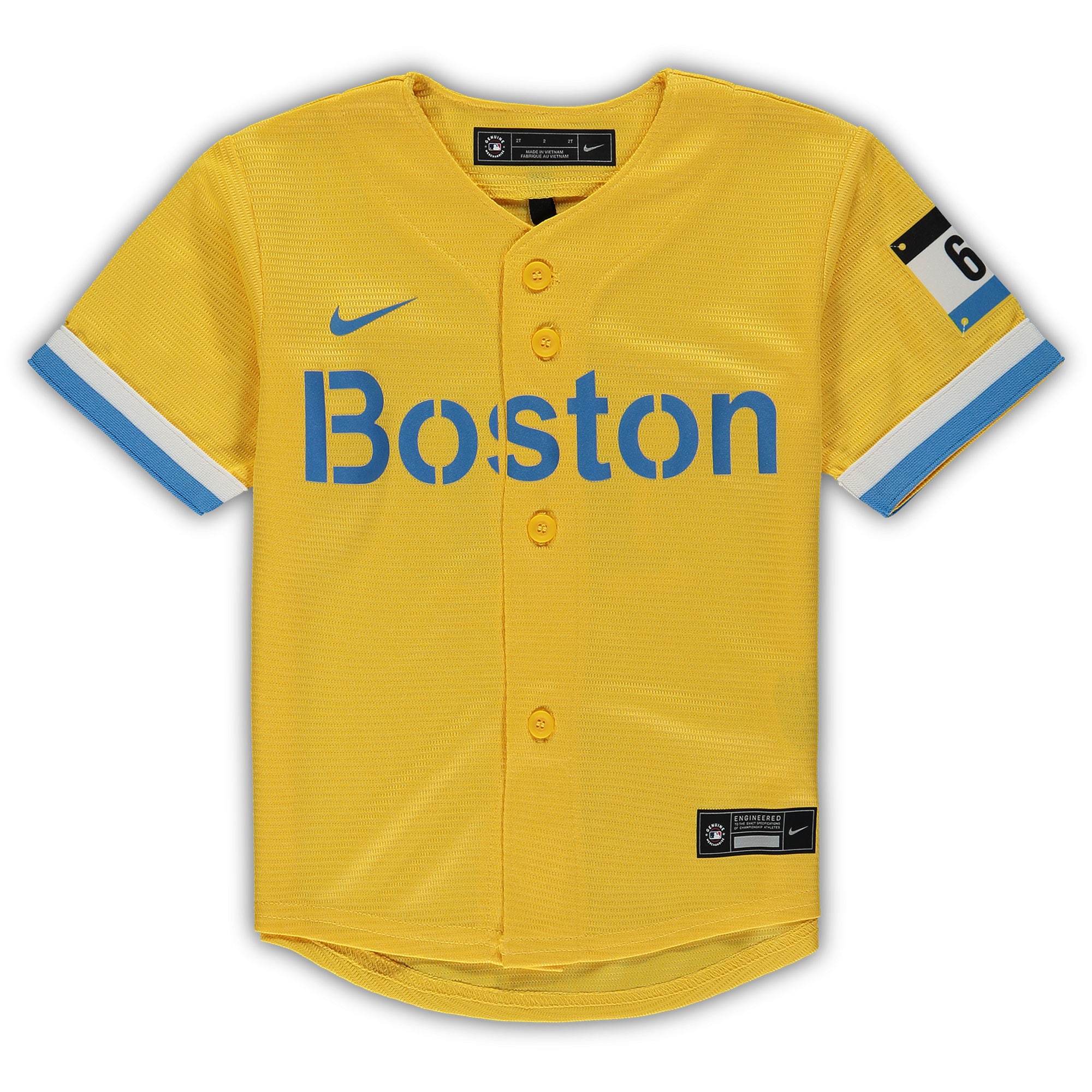 Rafael Devers Boston Red Sox Toddler Nike City Connect Replica Player Jersey - Gold - vstockx