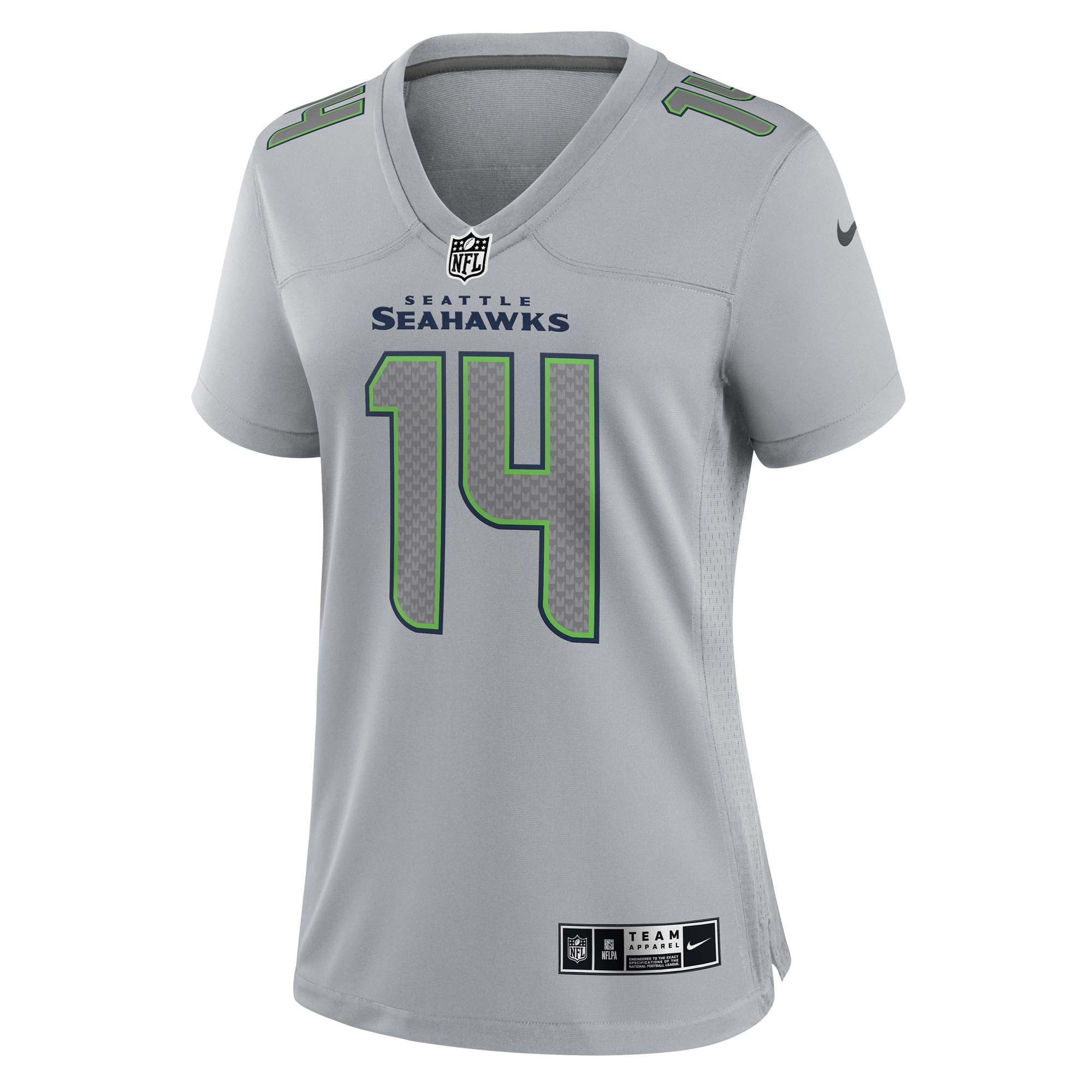 DK Metcalf Seattle Seahawks Nike Women's Atmosphere Fashion Game Jersey - Gray - vstockx