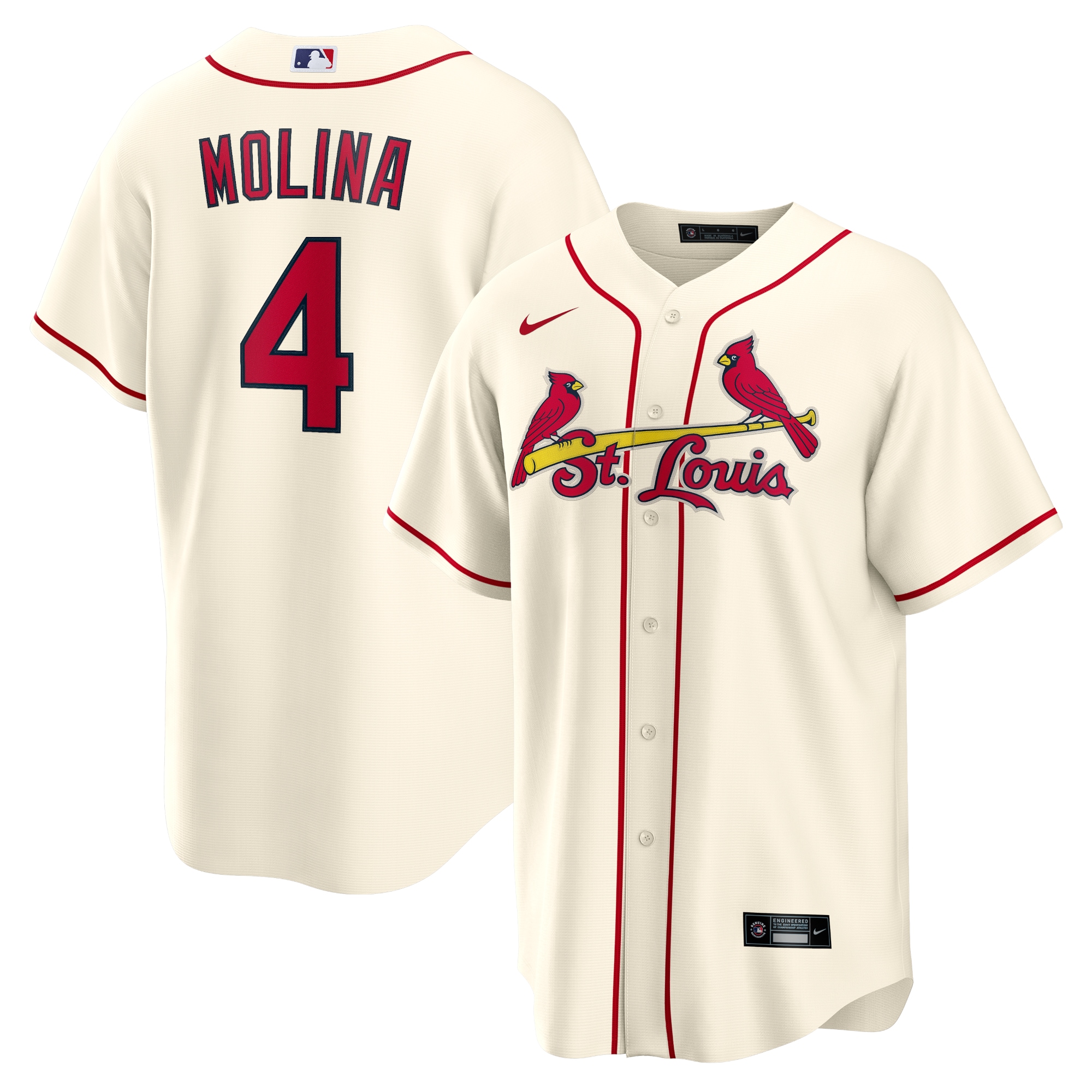 Yadier Molina St. Louis Cardinals Nike Alternate Replica Player Name Jersey - Cream - vstockx