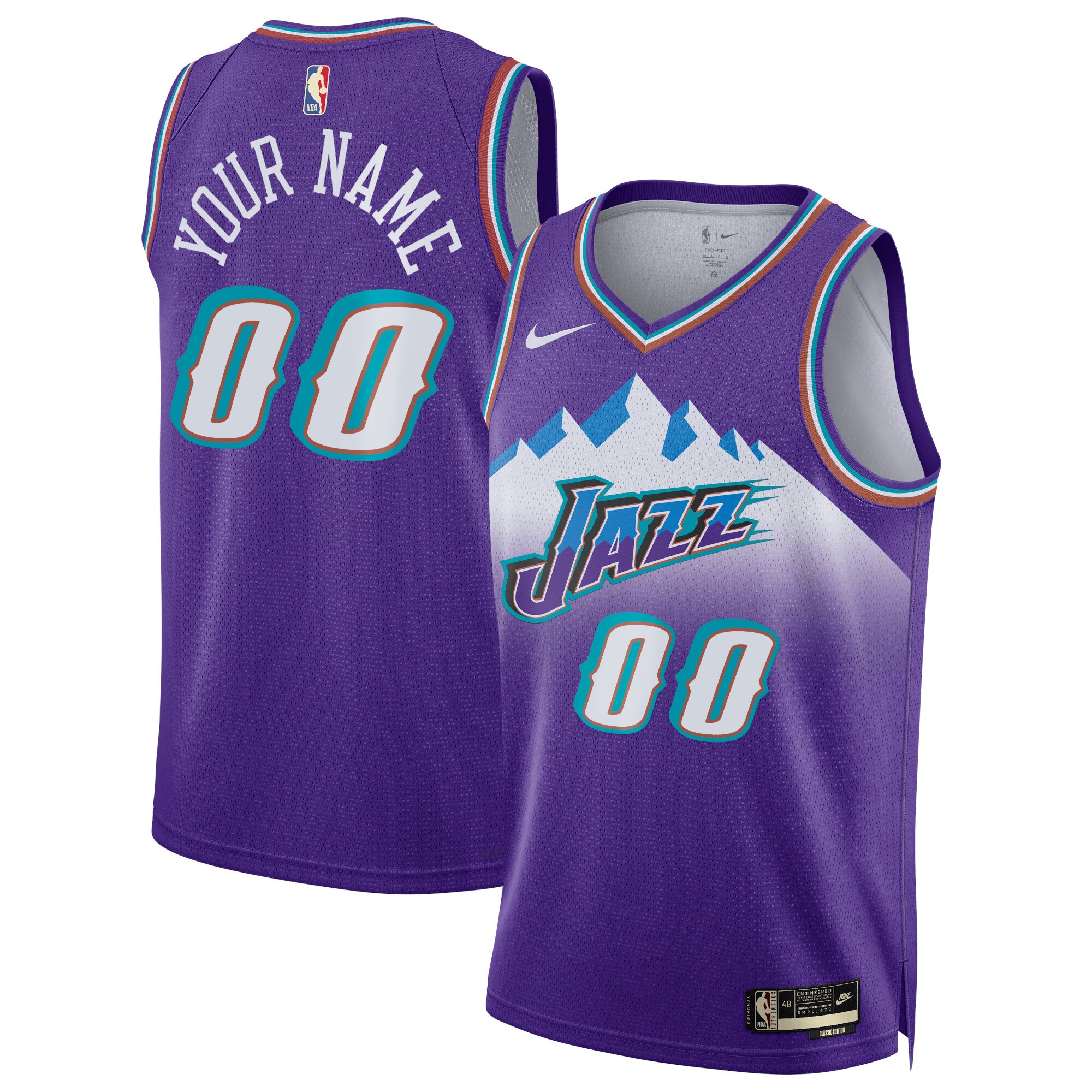 Utah Jazz Nike Unisex 2022/23 Custom Swingman Jersey - Classic Edition - Purple - vstockx