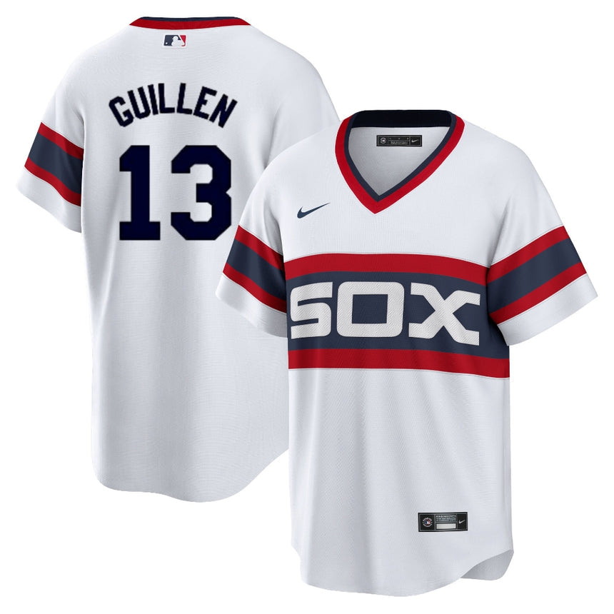 Men's Ozzie Guillen Chicago White Sox Sunday 1983 Alternate White Premium Stitch Replica Jersey - vstockx