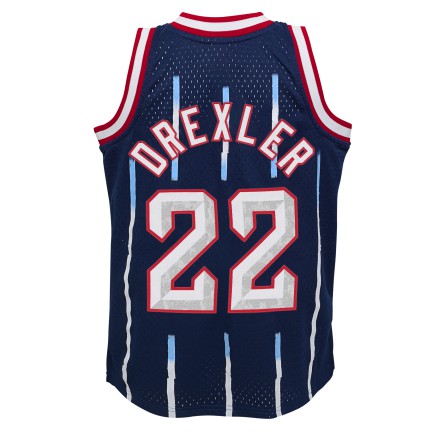 Youth Houston Rockets Clyde Drexler Mitchell & Ness Navy 1996-97 Hardwood Classics Swingman Jersey - vstockx