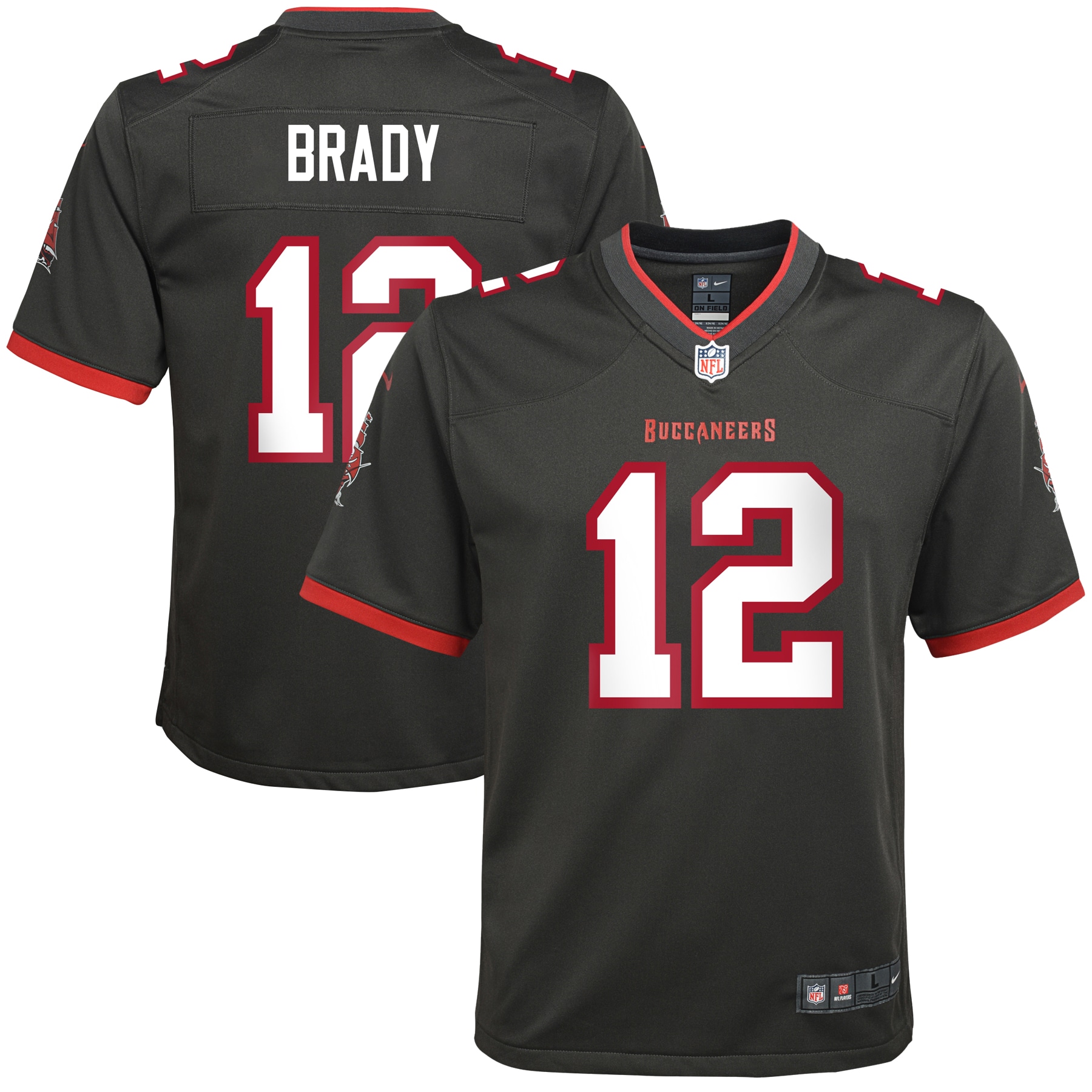 Tom Brady Tampa Bay Buccaneers Nike Youth Alternate Game Jersey - Pewter - vstockx