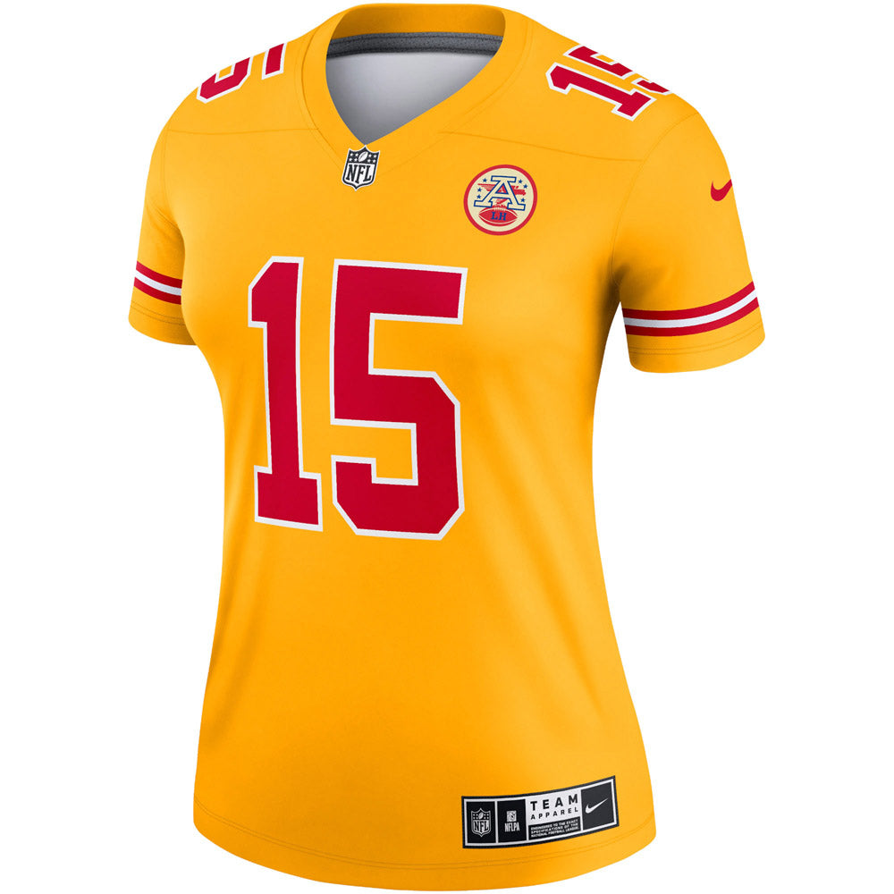 Women's Kansas City Chiefs Patrick Mahomes Inverted Legend Jersey Gold - vstockx
