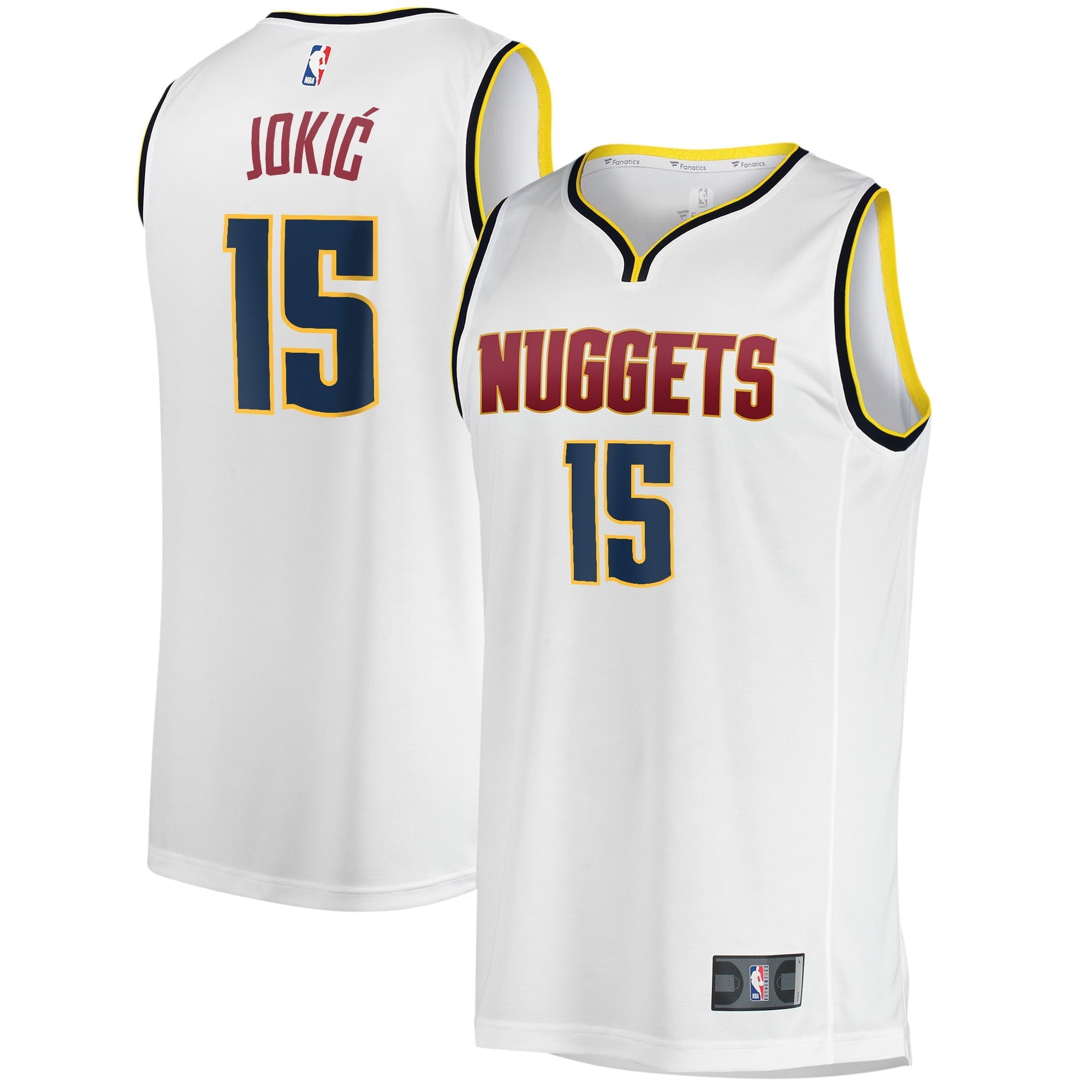 Youth Fanatics Branded Nikola Jokic White Denver Nuggets Fast Break Player Jersey - Association Edition - vstockx
