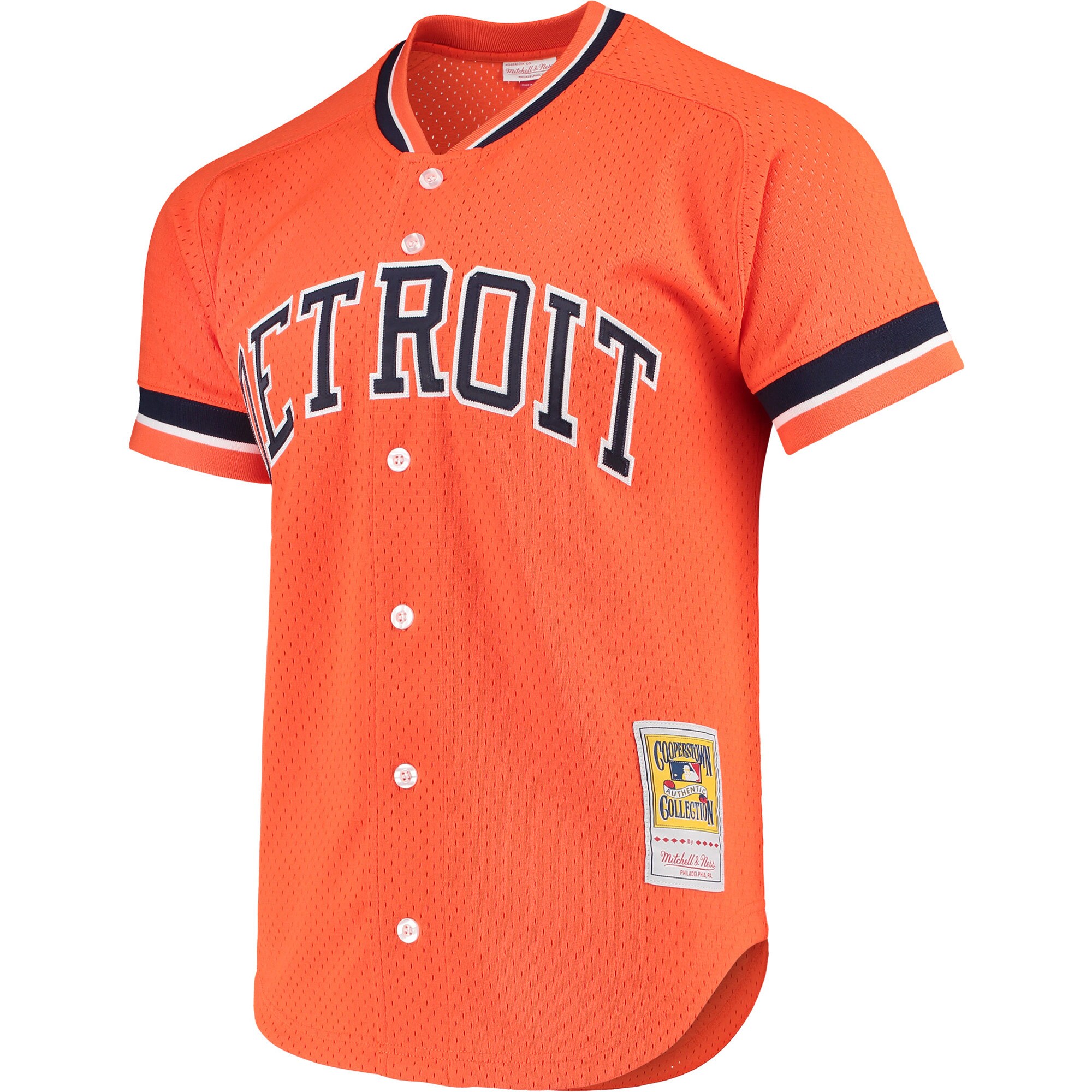 Kirk Gibson Detroit Tigers Mitchell & Ness Cooperstown Collection Mesh Batting Practice Button-Up Jersey - Orange - vstockx