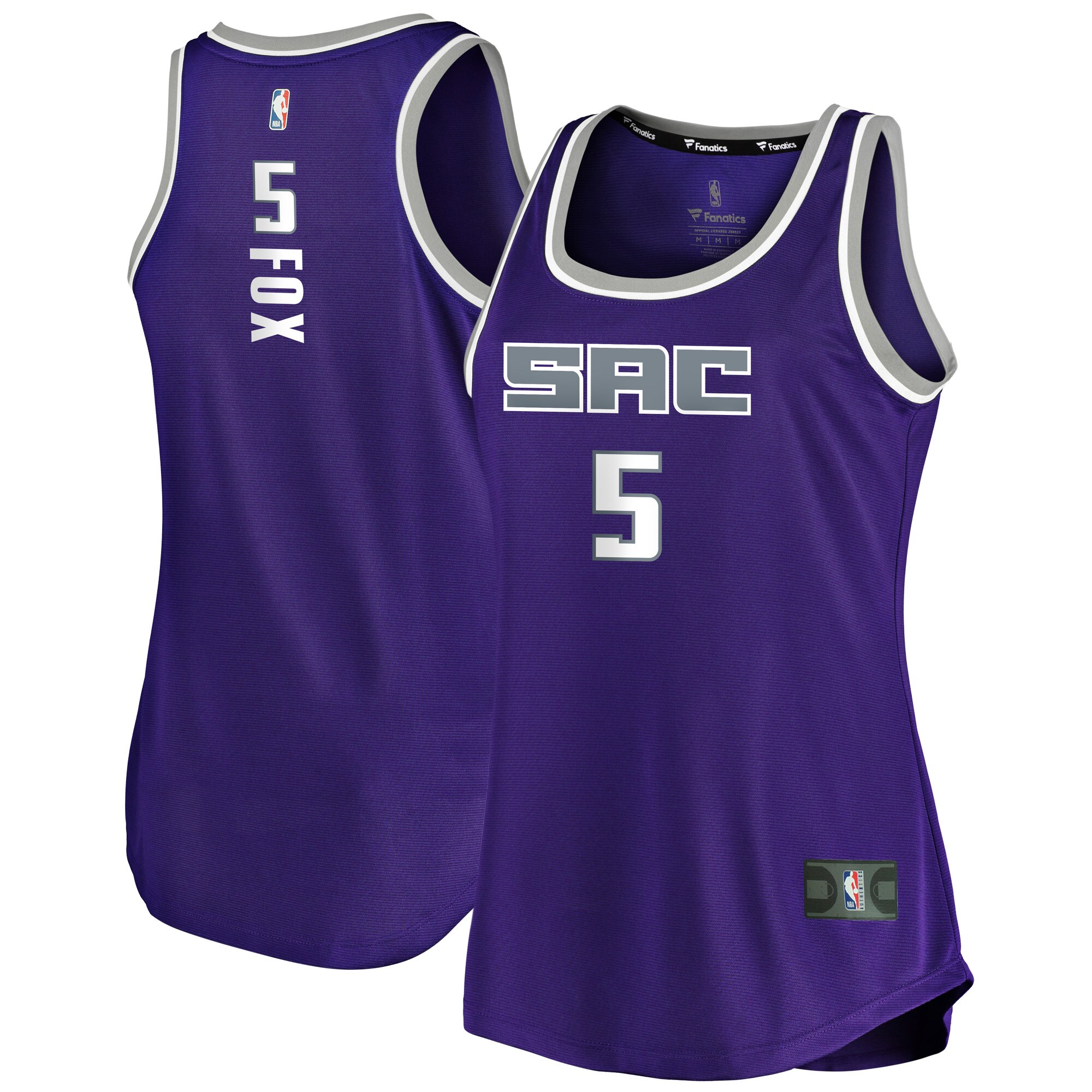 De'Aaron Fox Sacramento Kings Fanatics Branded Women's Fast Break Tank Jersey - Icon Edition - Purple - vstockx