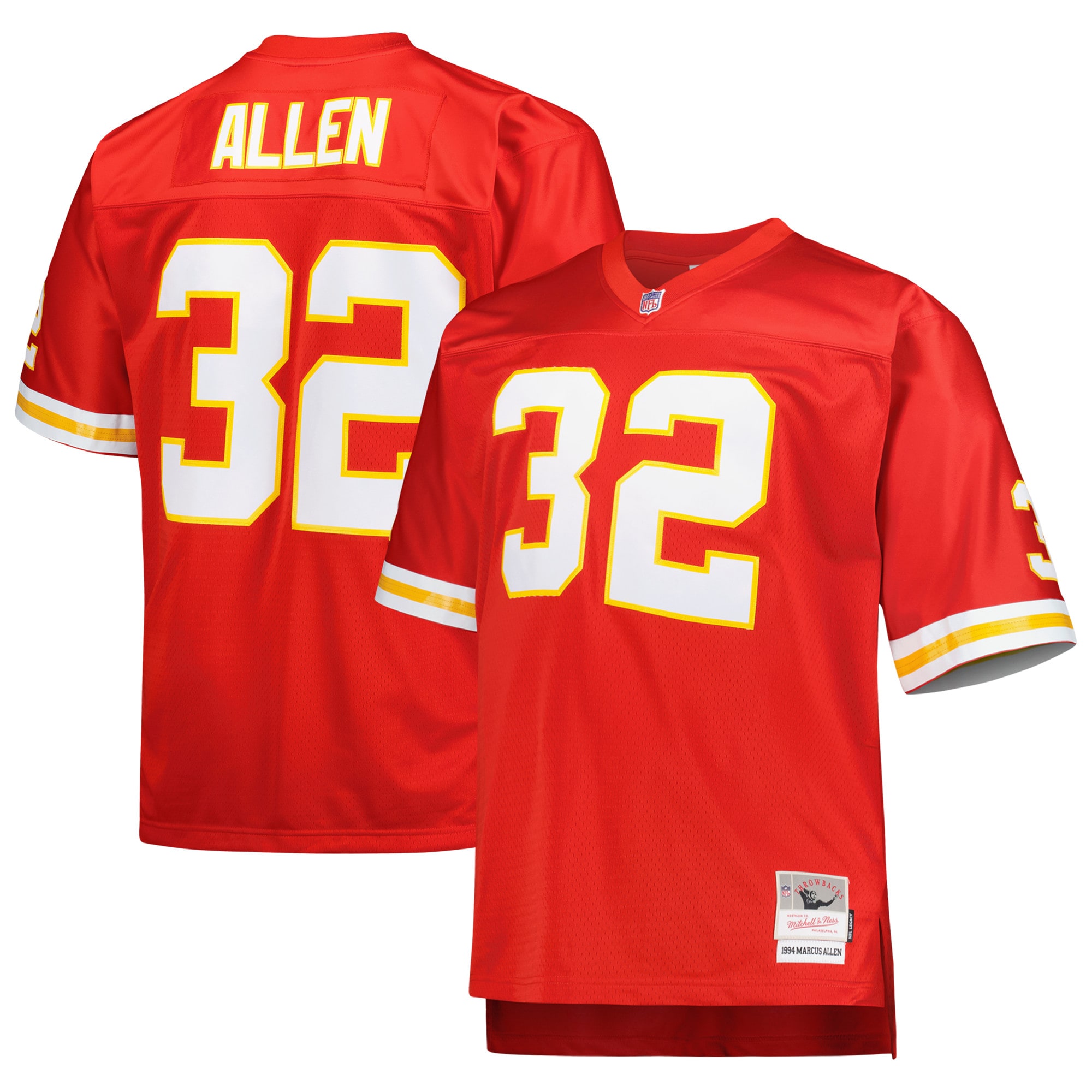 Marcus Allen Kansas City Chiefs Mitchell & Ness Big & Tall 1994 Retired Player Replica Jersey - Red - vstockx