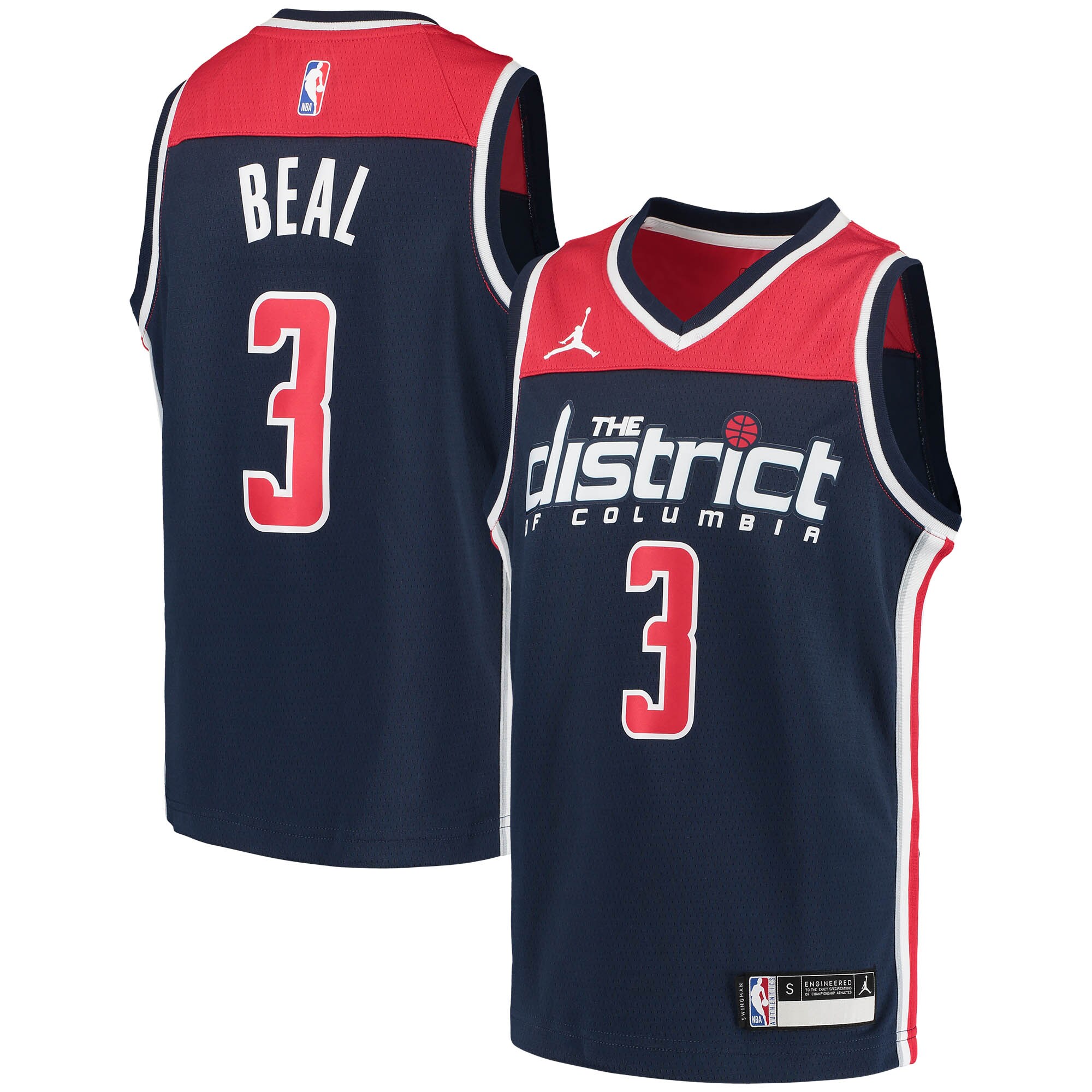 Bradley Beal Washington Wizards Jordans Brand Youth 2020/21 Swingman Player Jersey - Statement Edition - Navy - vstockx