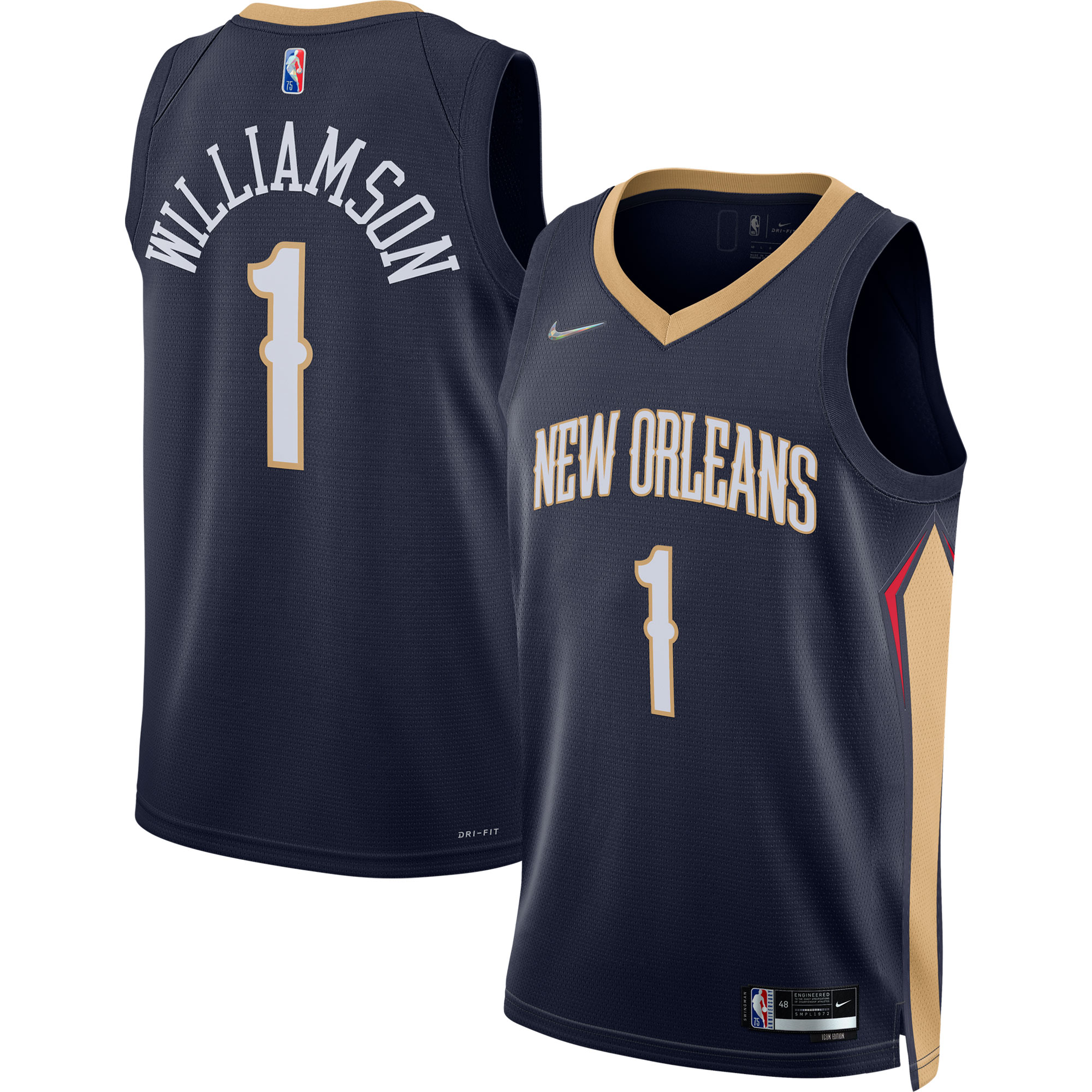 Zion Williamson New Orleans Pelicans Nike 2021/22 Diamond Swingman Jersey - Icon Edition - Navy - vstockx