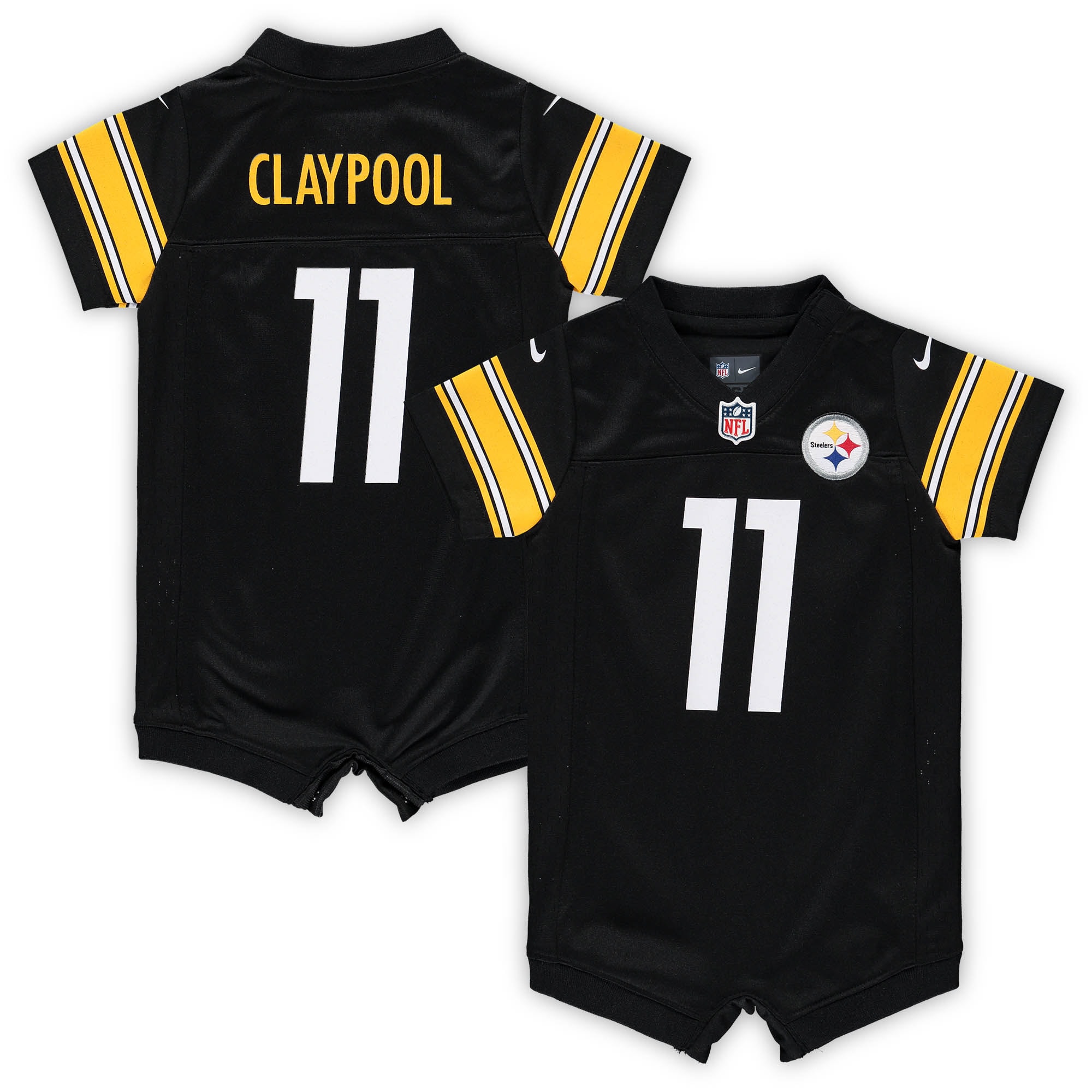 Chase Claypool Pittsburgh Steelers Nike Infant Game Romper Jersey - Black - vstockx