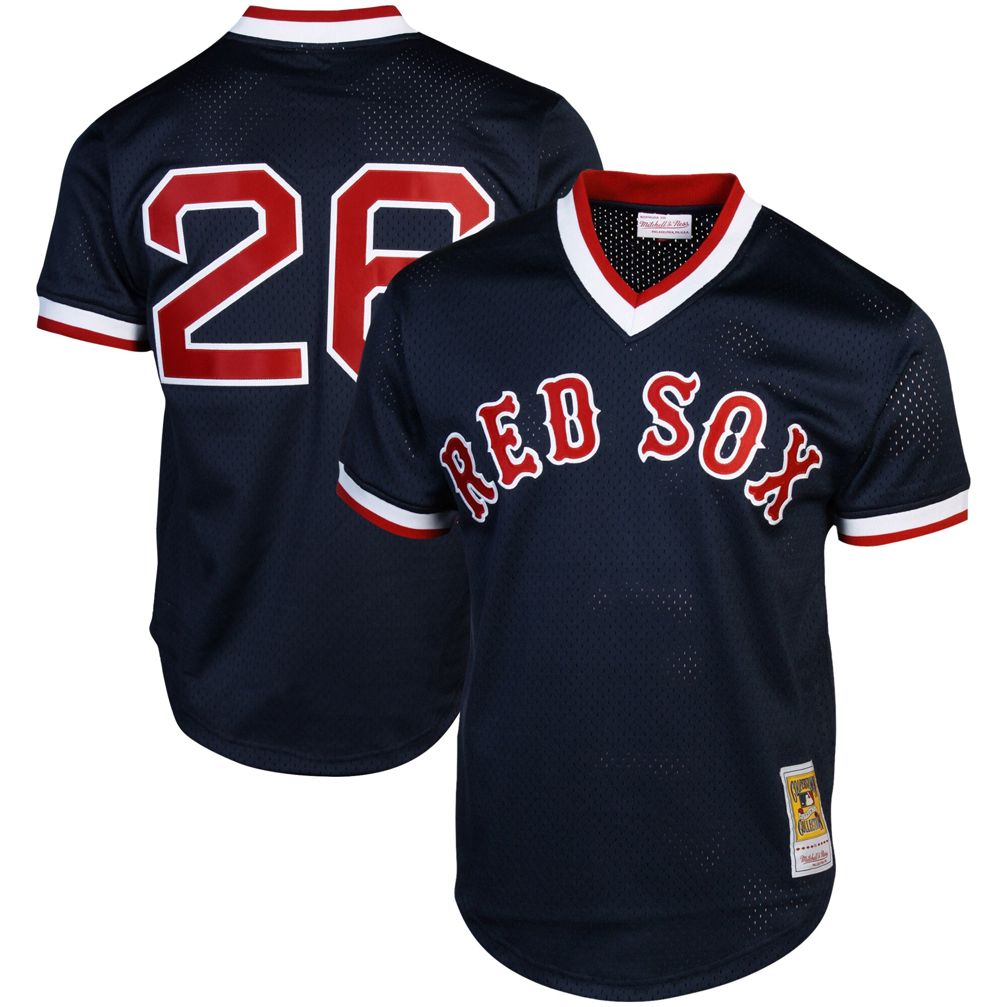Mitchell & Ness Wade Boggs Boston Red Sox 1992 Authentic Cooperstown Collection Batting Practice Jersey - Navy Blue - vstockx