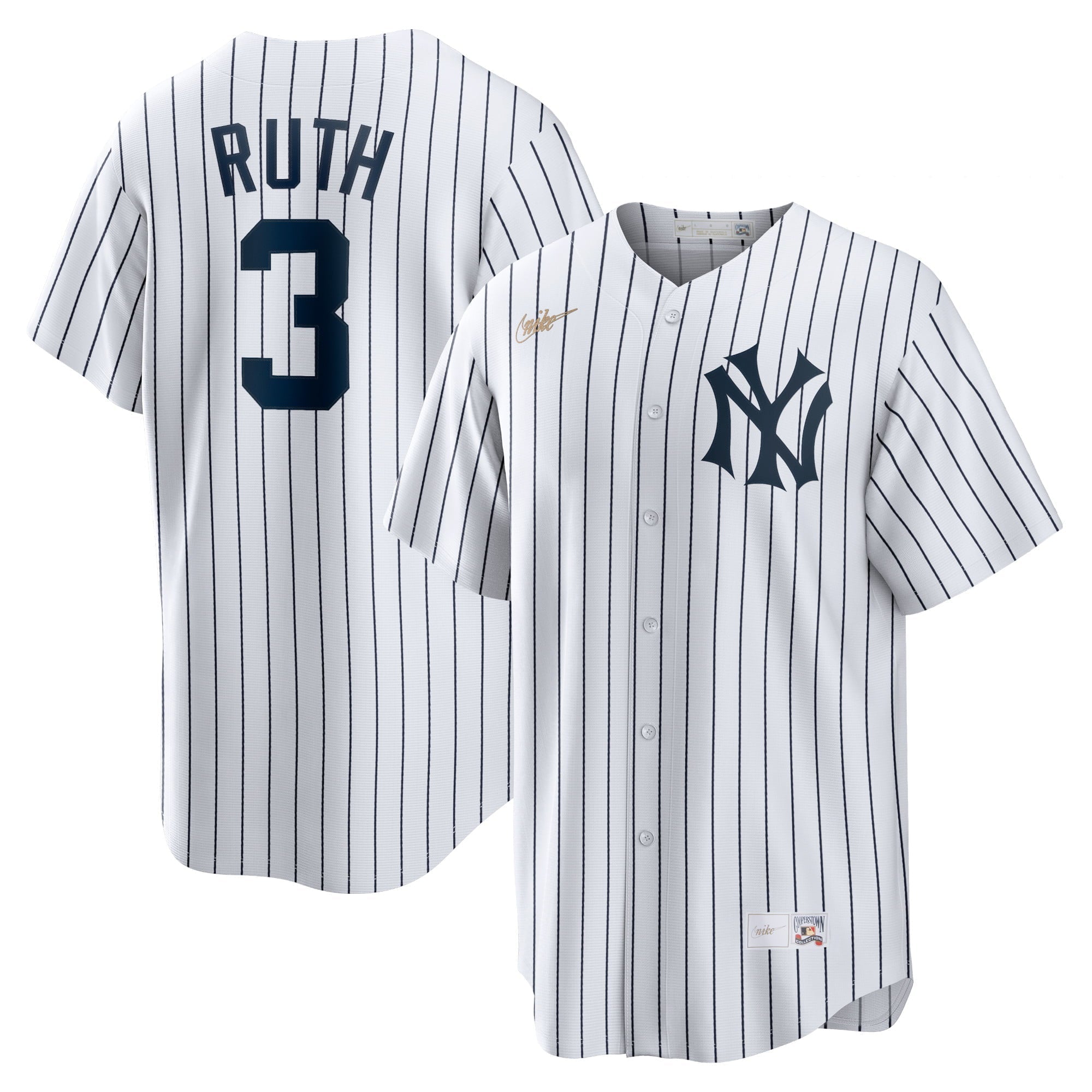 Men's Nike Babe Ruth White New York Yankees Home Cooperstown Collection Player Jersey - vstockx